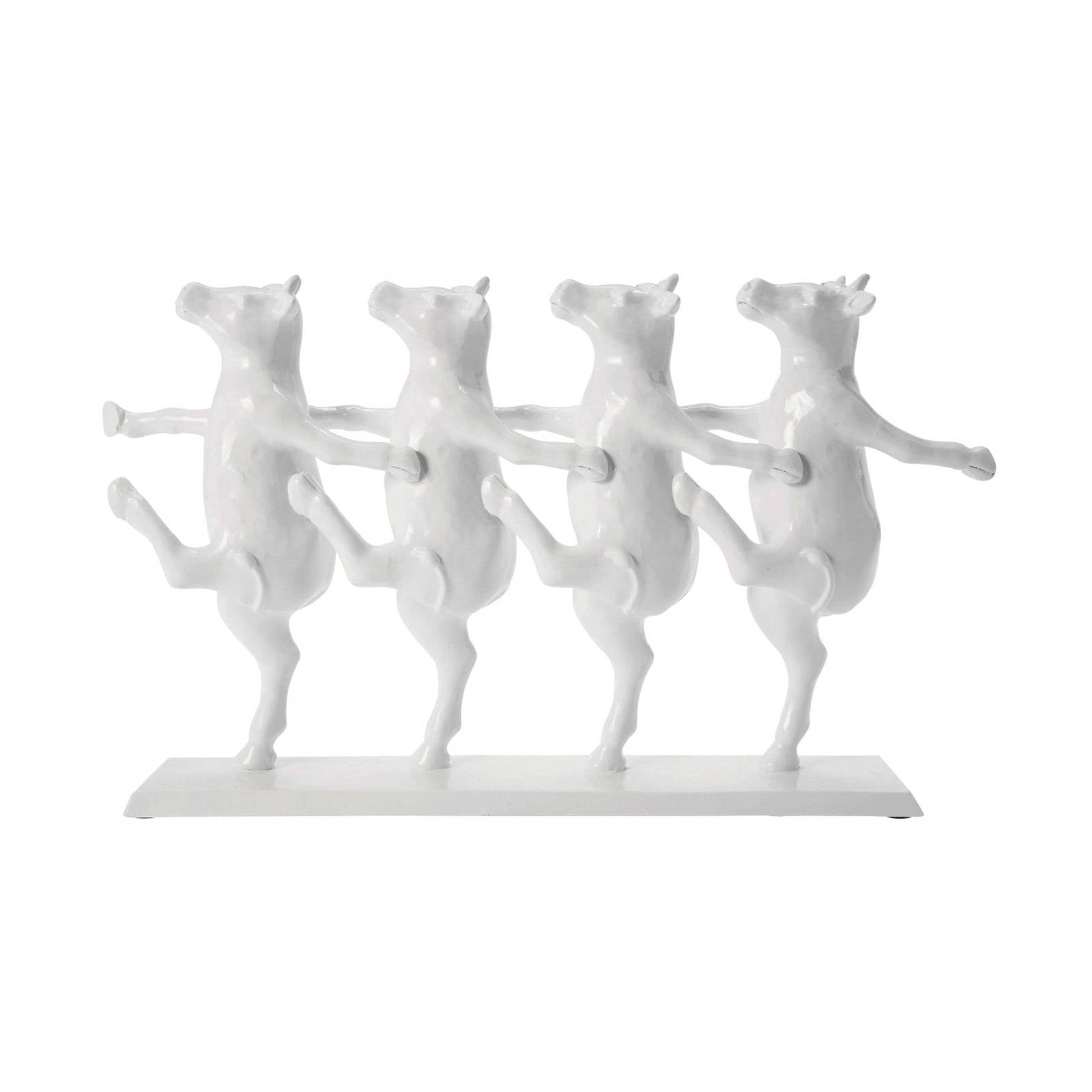 KARE Deko-Figur Dancing Cows, weiß, Polyresin, Höhe 23 cm