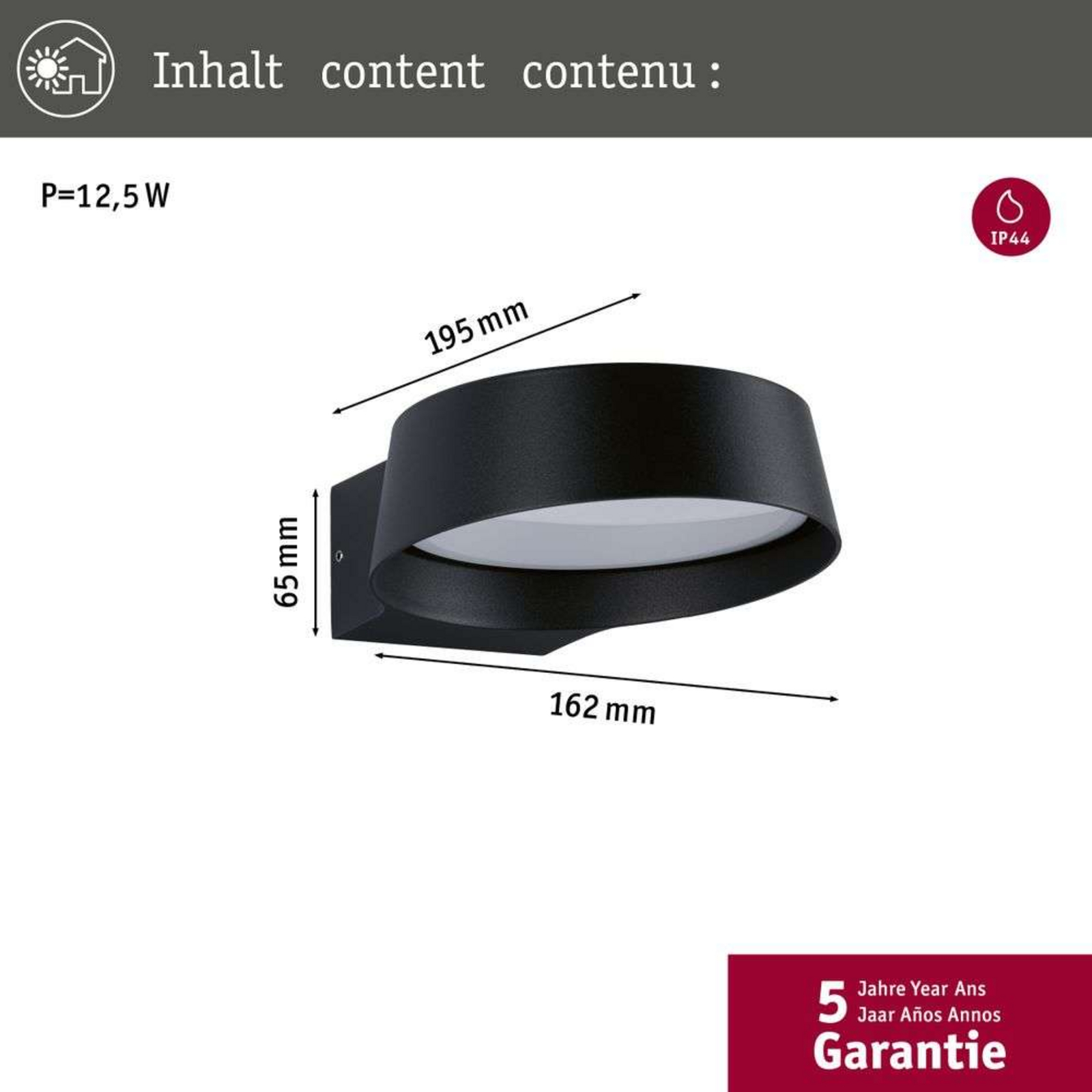 Capea Grand Outdoor Wall Lamp Anthracite - Paulmann