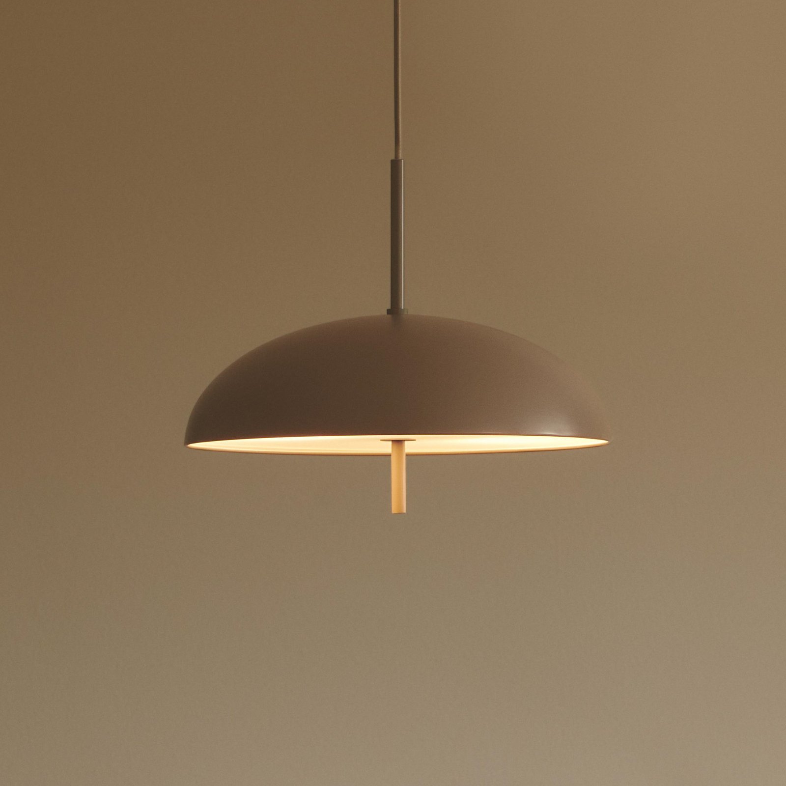 Versale pendant light, brown, Ø 35 cm, metal, 2 x E27