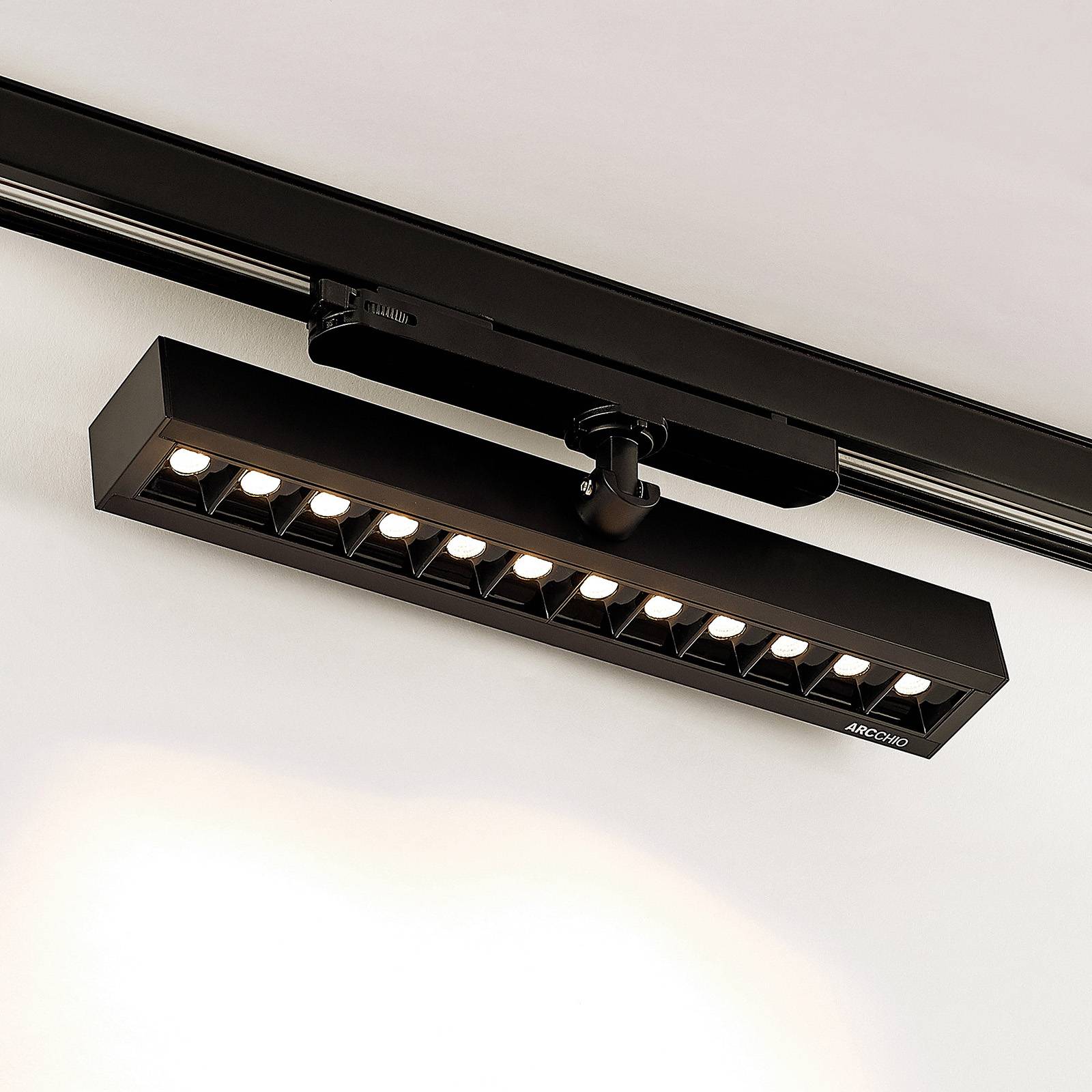 Arcchio Millay spot sur rail LED noir 3 000 K