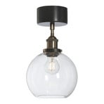 Lampa sufitowa PR Home Omega, przezroczysty/mosiądz/czarny, Ø 20 cm