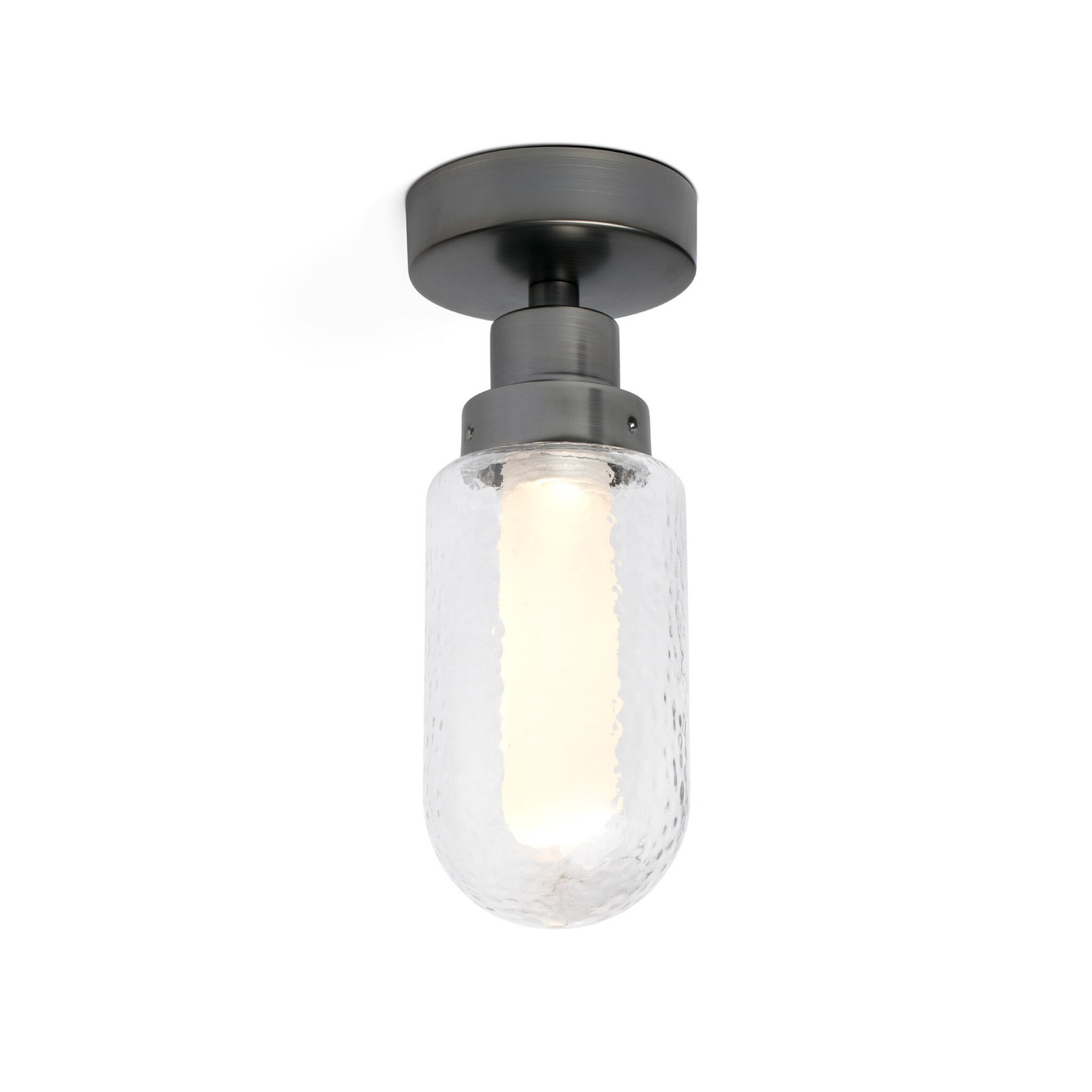 Brume LED taklampe til bad, antrasitt, glass, Ø 8 cm