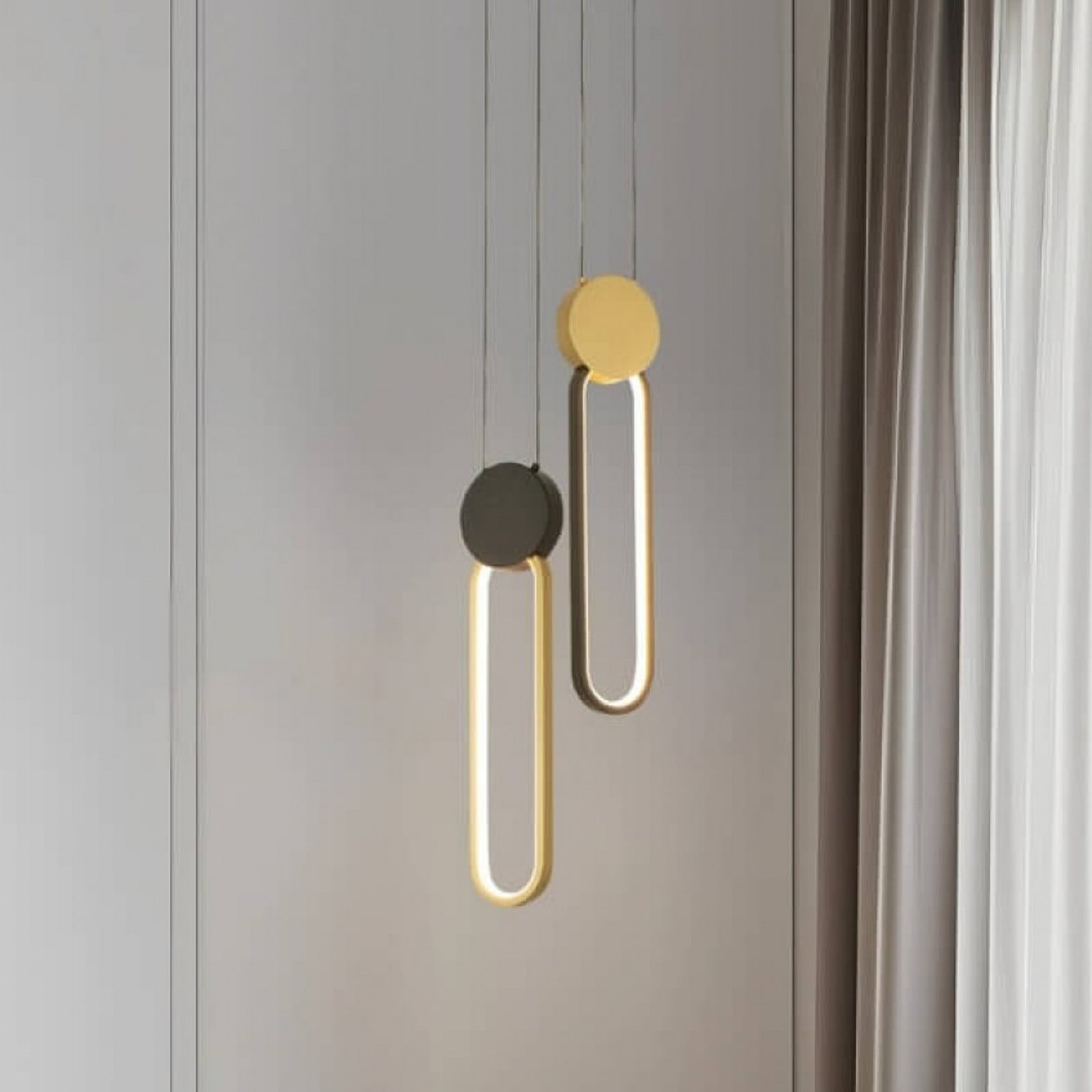 Zambelis Lampă suspendată LED 23101 auriu/negru lățime 12 cm metal dimabil - Camera de zi / sufragerie - Modern - auriu negru mat - Aluminiu