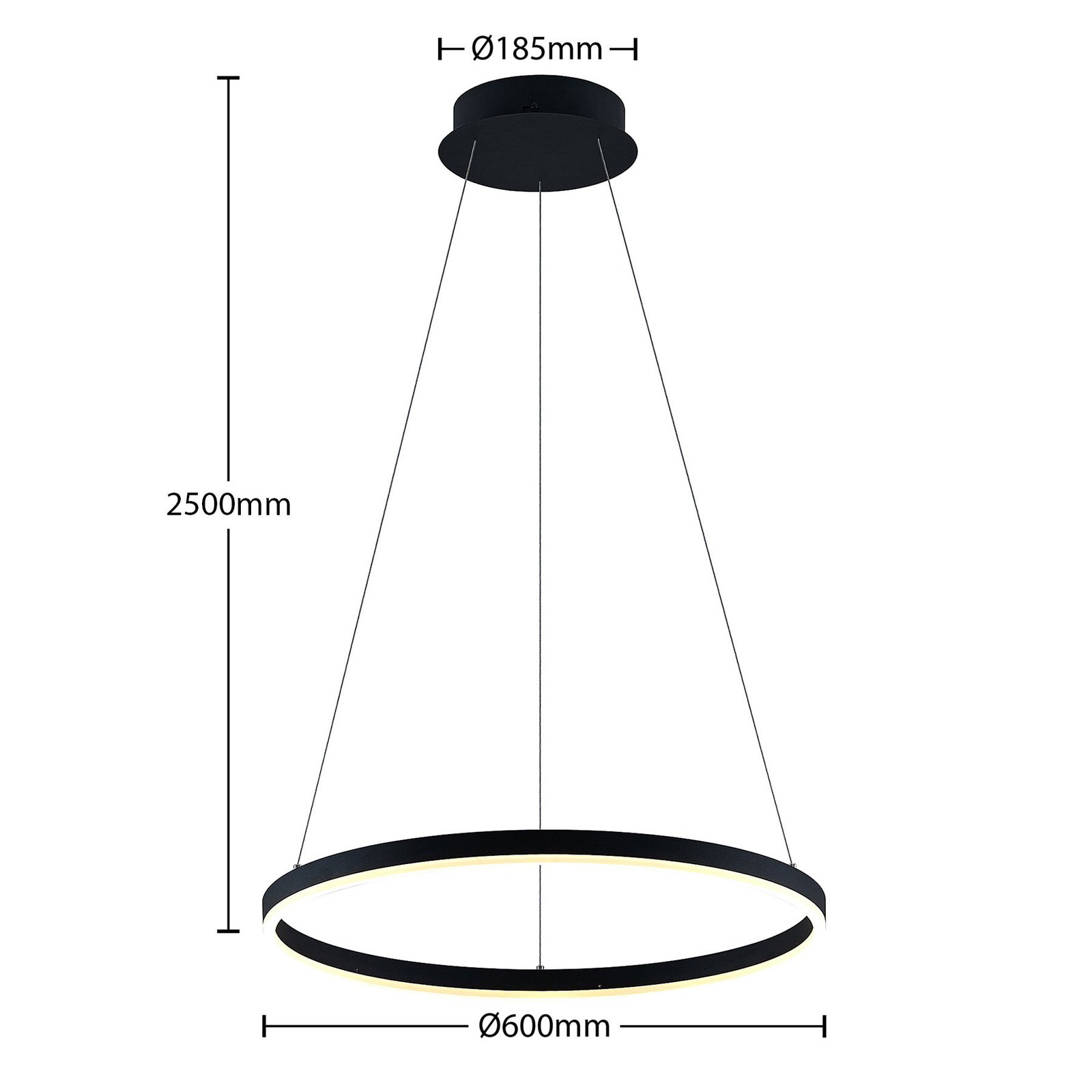 Arcchio Albiona -LED-riippuvalaisin 1 rengas 60 cm