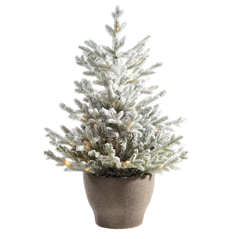 LED-Baum Norway im Topf, Batterie, weiß