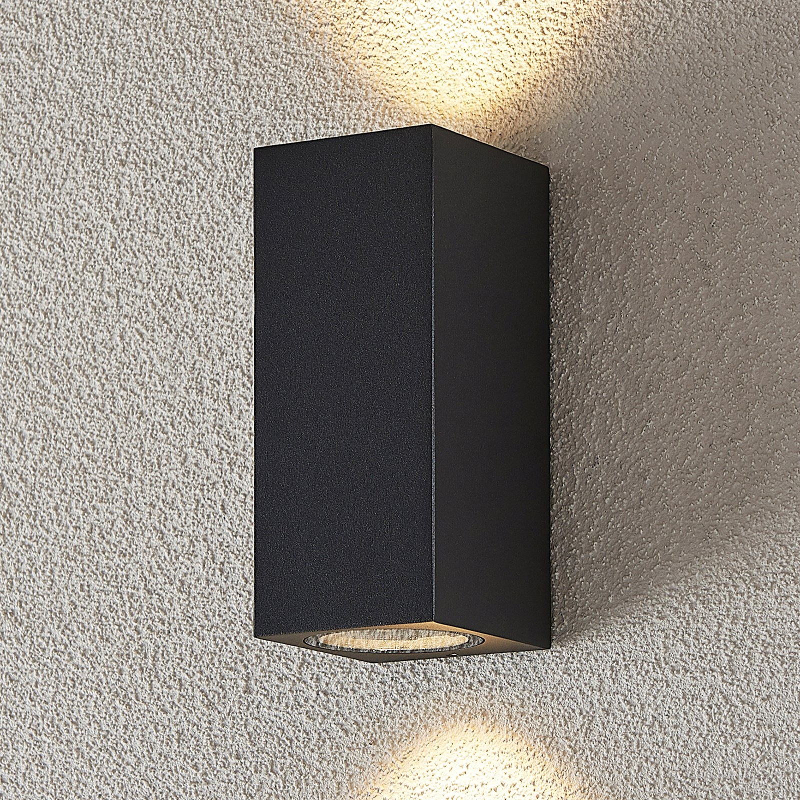 Lavina outdoor wall spot 2-bulb GU10 dark grey 4x