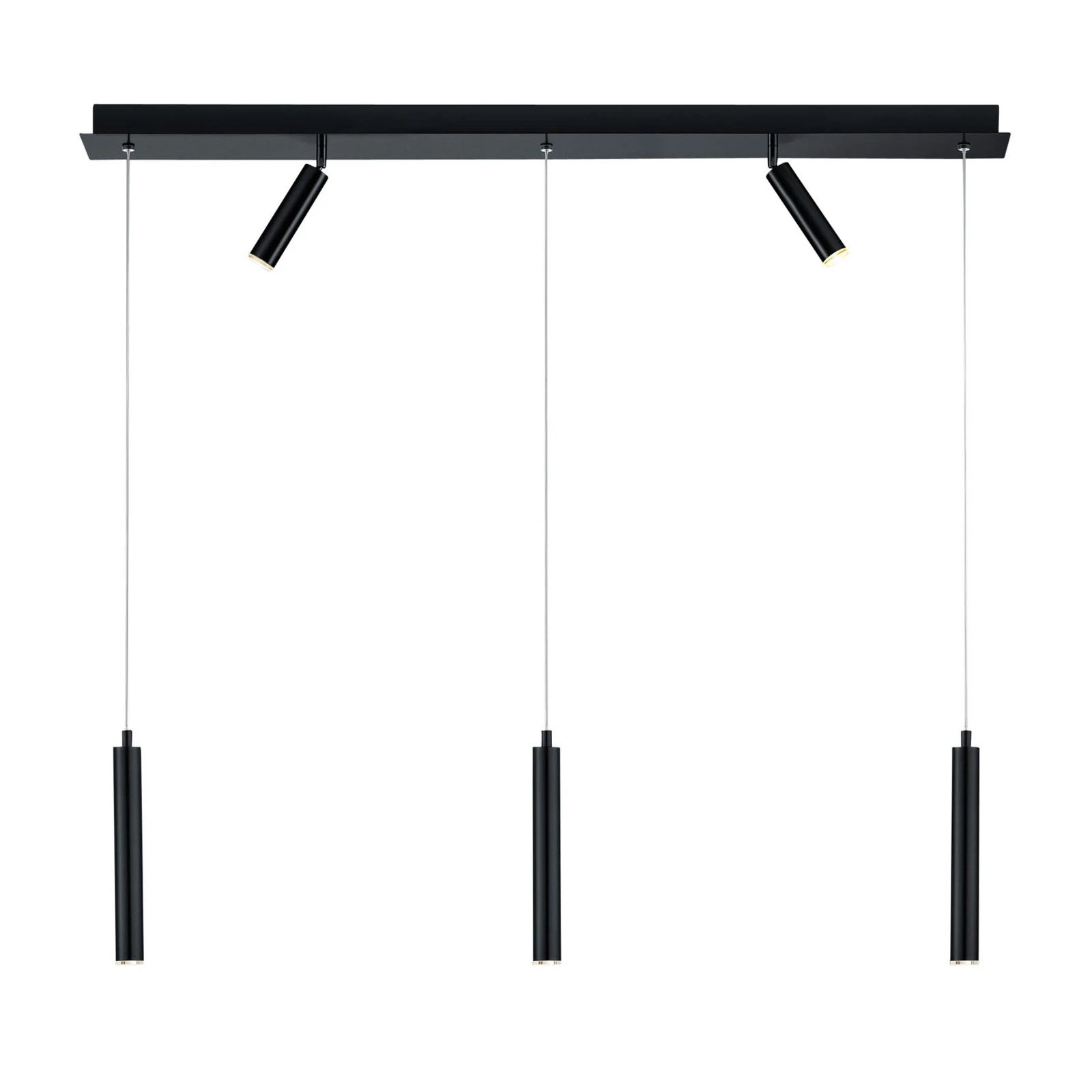 Lampă suspendată LED Tom, 5 becuri, negru
