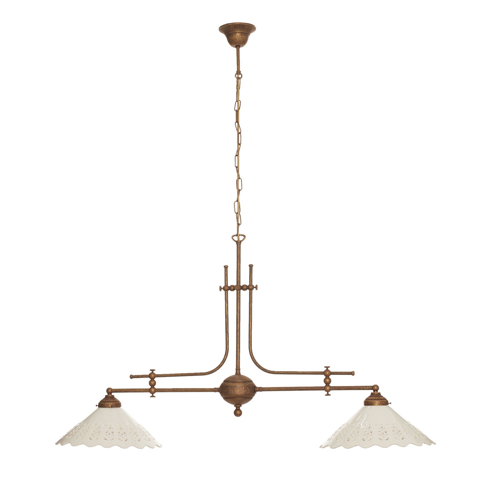 Hanging light Pizzo with chain, two-bulb