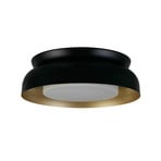 Kendal ceiling light, black/gold, steel, glass