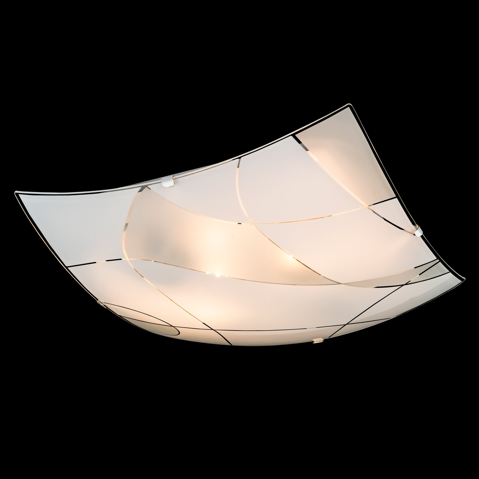 Plafondlamp Paranja, hoekig, 30x30cm, patroon
