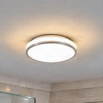 Plafón LED Lindby Lyss, Ø 28 cm, color cromado, IP44