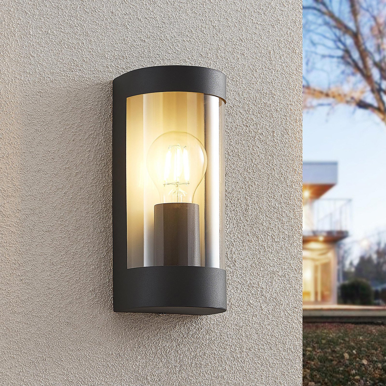 Junias Outdoor Wall Lamp Dark grey - Lindby
