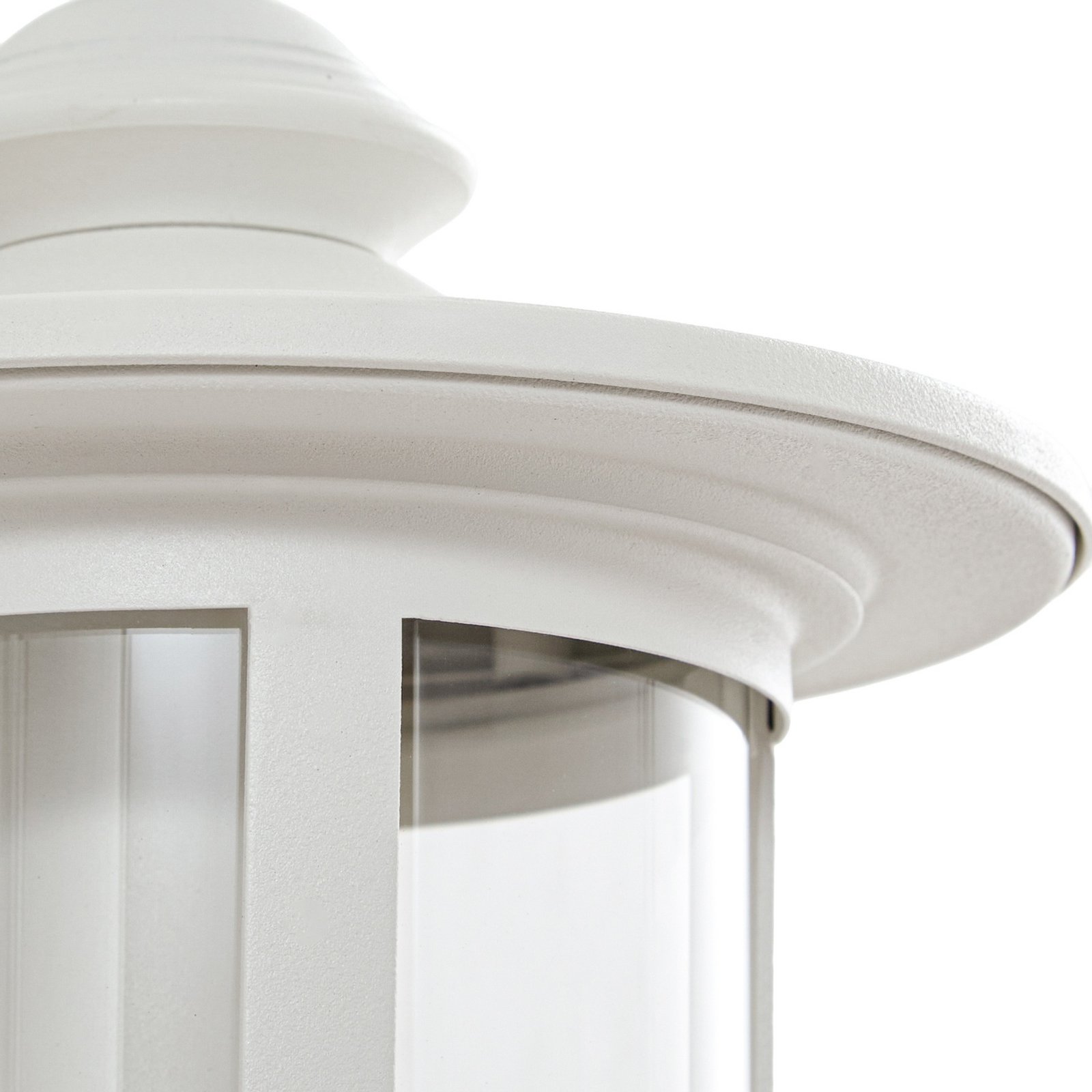 Lindby zunanja stenska svetilka Zayn, bela, steklo, višina 33 cm, IP23