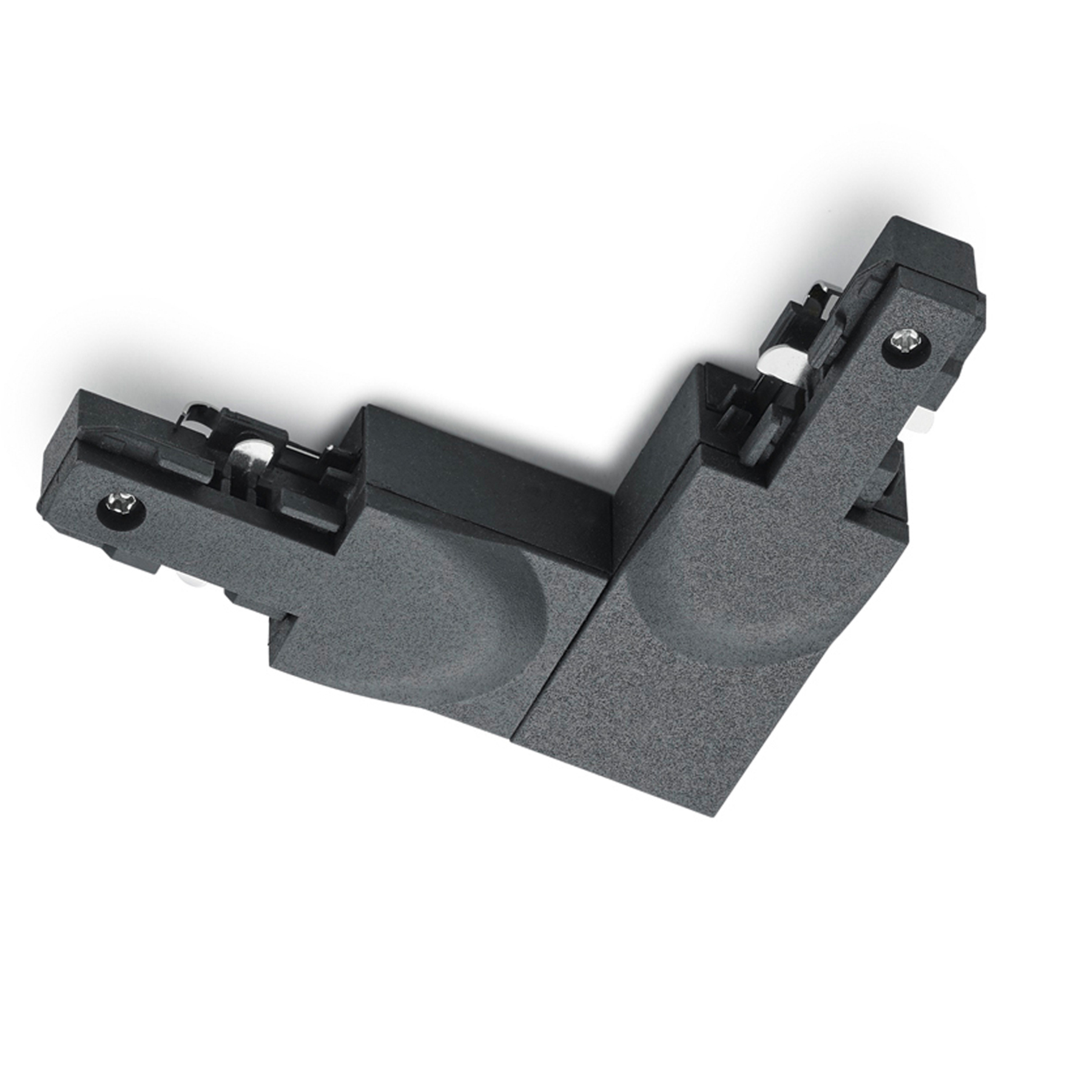 Trio Lighting DUOline corner connector conductor outside, black, plastic, L: 10 cm, W: 9 cm, H: 2 cm