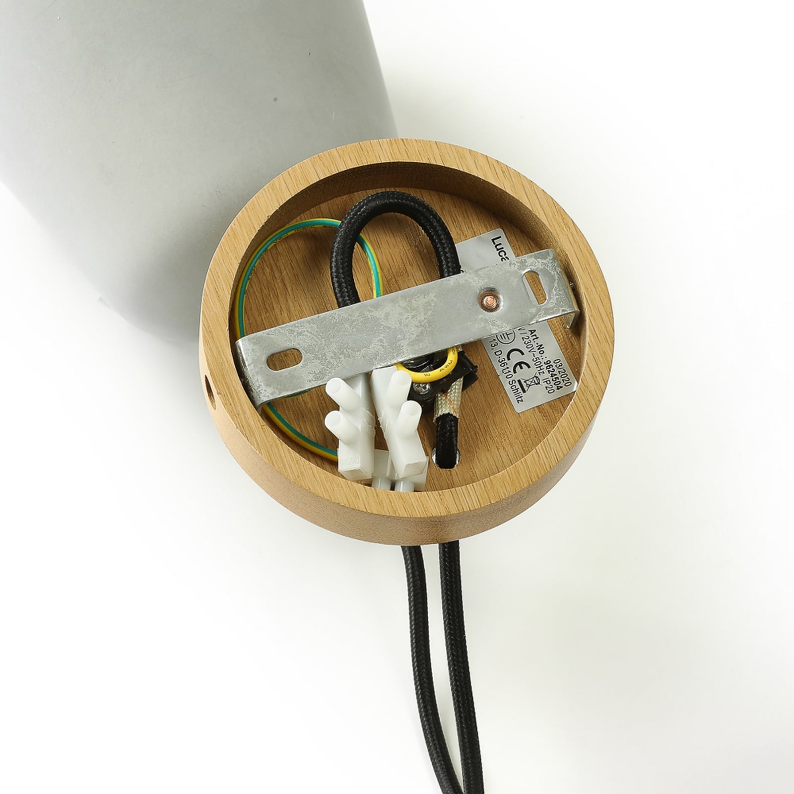 Lucande Kalinda wall light, grey, concrete, 20 cm high, E14