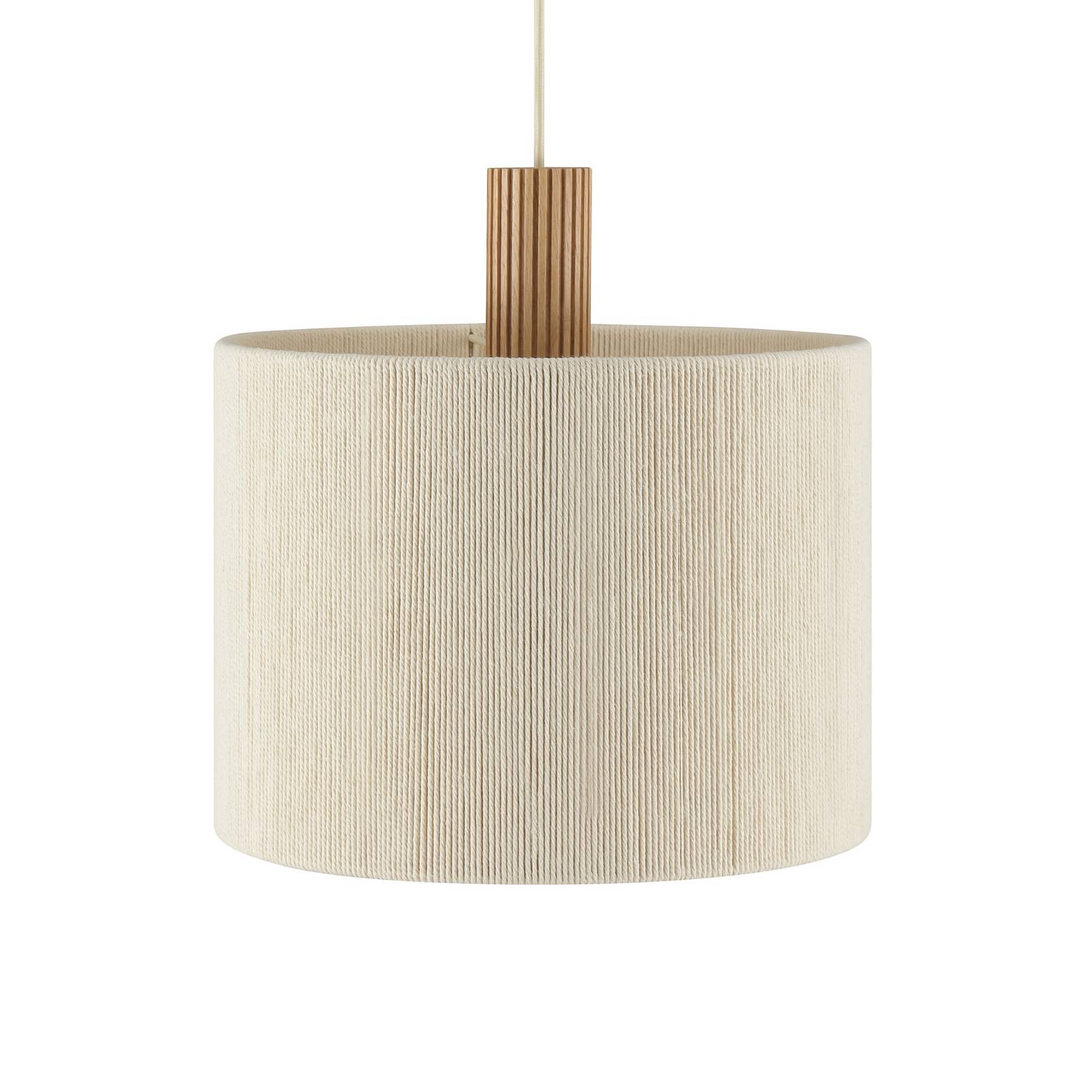 Brilliant Suspension Arlo, beige, tissu/bois, Ø 35 cm, à 1 lampe
