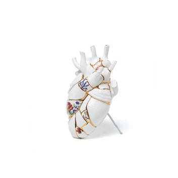 Love In Bloom Kintsugi Porcelain Heart Vase - Seletti
