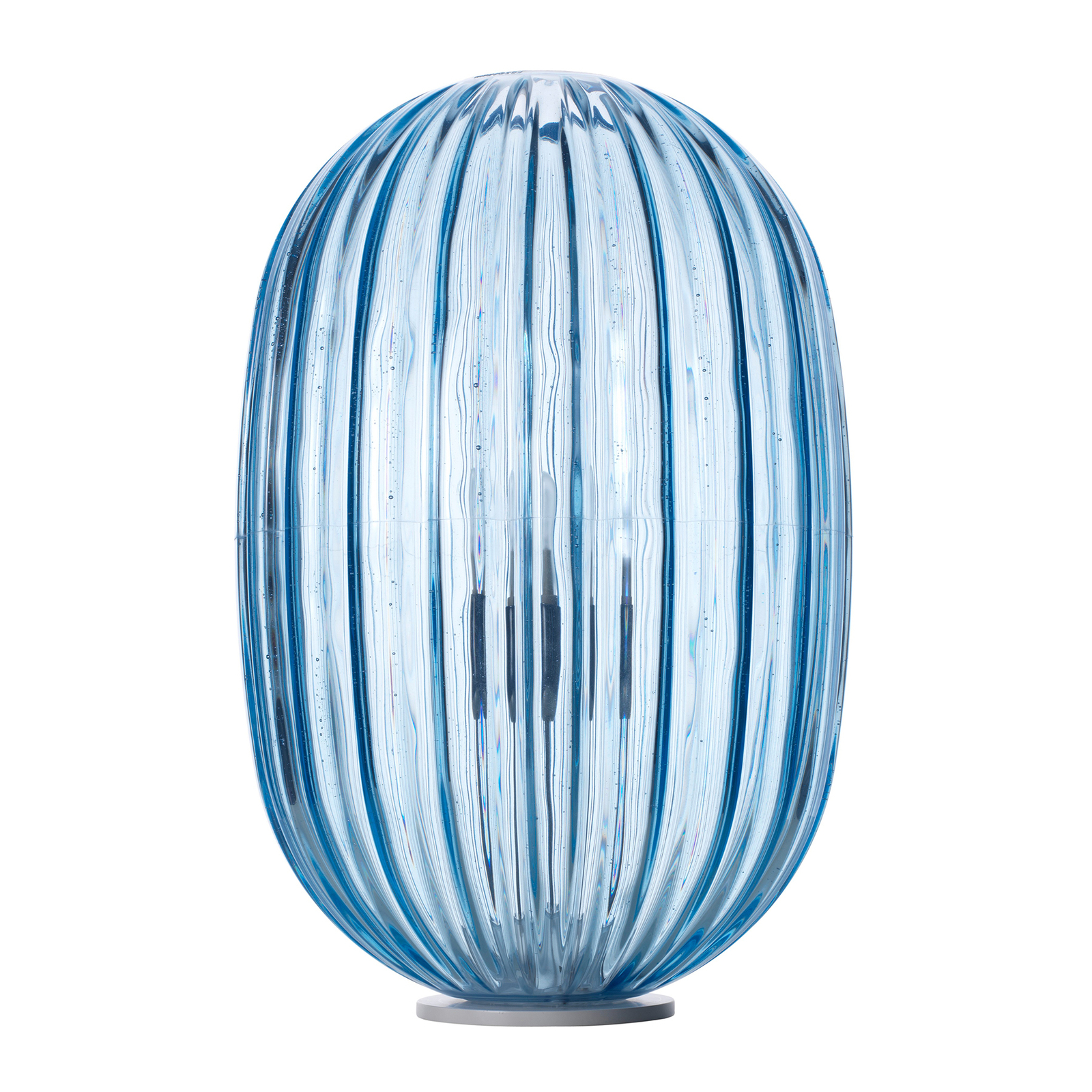 FOSCARINI Foscarini Plass media table lamp dimmable, blue, for Living / Dining Room, rotomoulded polycarbonate, steel, E27, 150 W, energy efficiency: A++, H: 51 cm