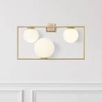 Buble wall light, gold, 3 opal glass lampshades