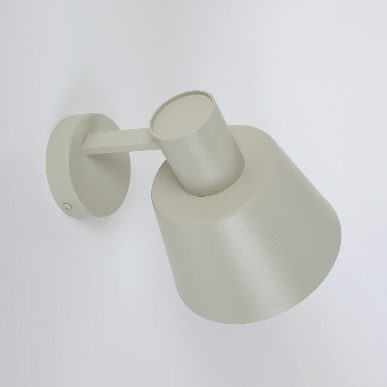 Dunka wall light, taupe, 1-bulb, steel, E27, height 17 cm