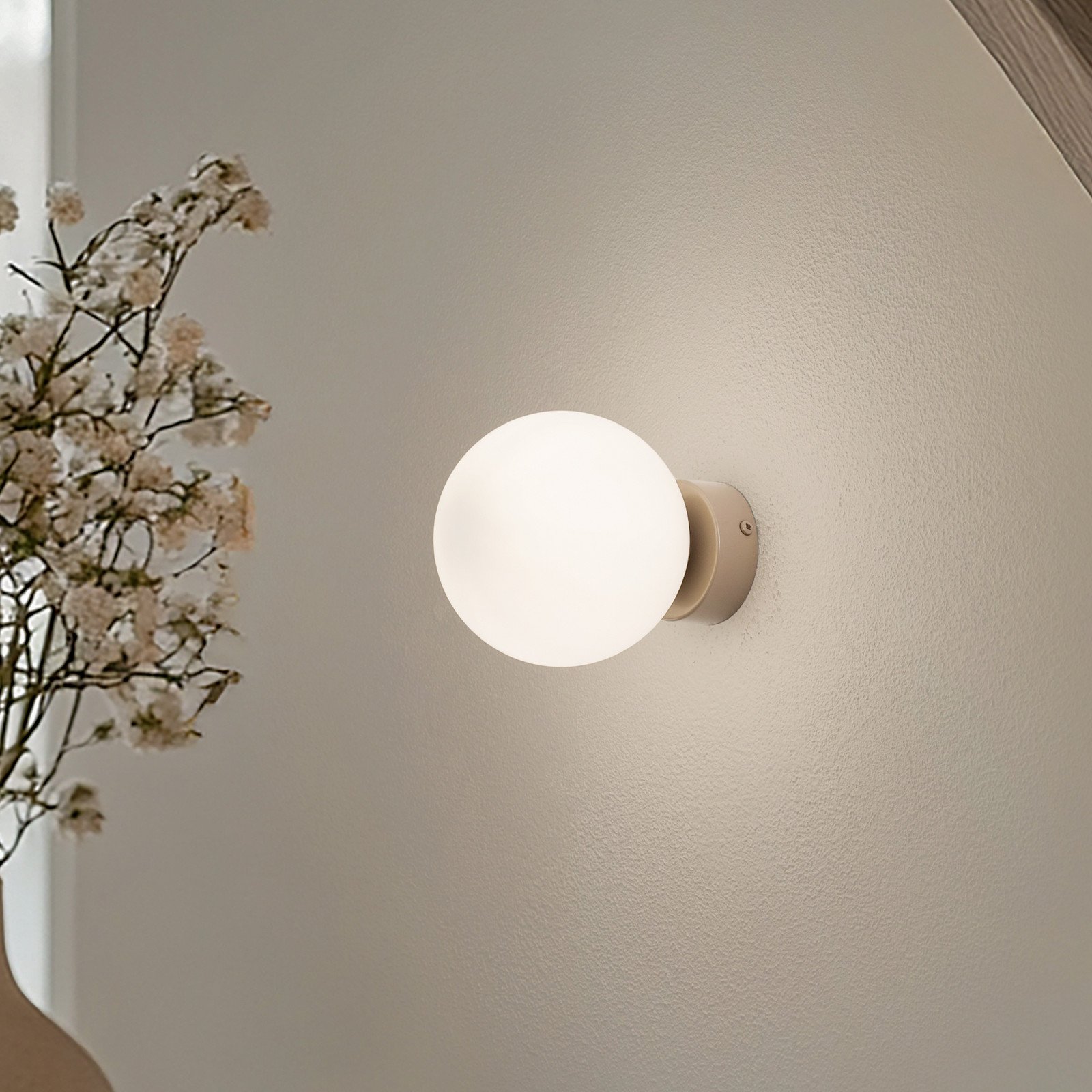 ALDEX Aplică de perete Joel bej/alb 1 bec - Hol - bej alb mat - Sticlă