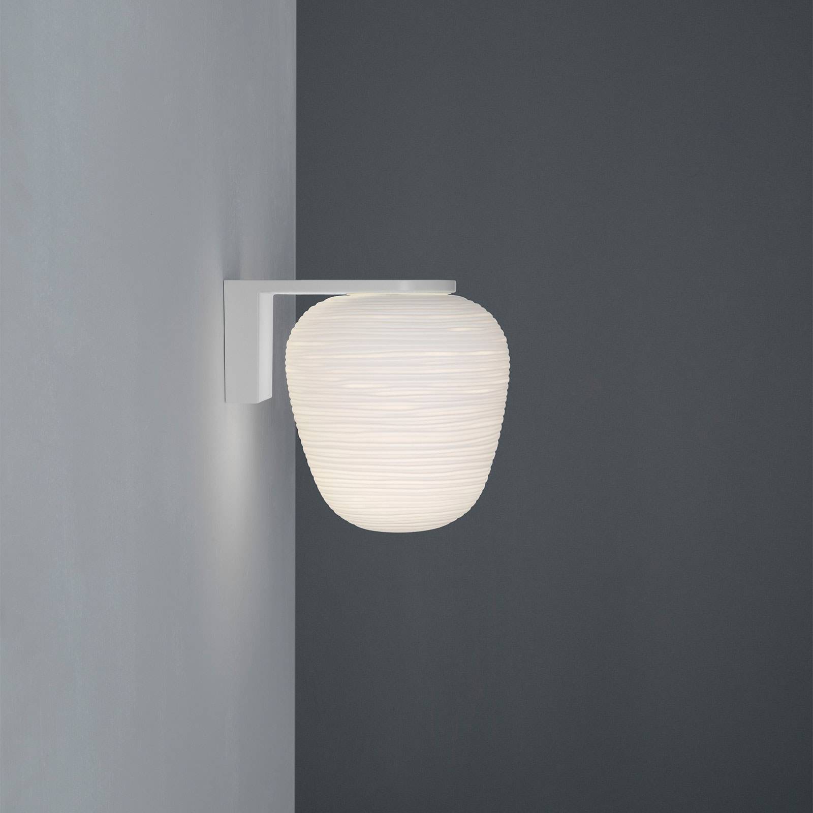 FOSCARINI Foscarini Rituals 3 wall light, lantern design, for Living / Dining Room, handblown glass, metal, E27, 70 W, energy efficiency: A++, W: 19 cm, H: 21 cm