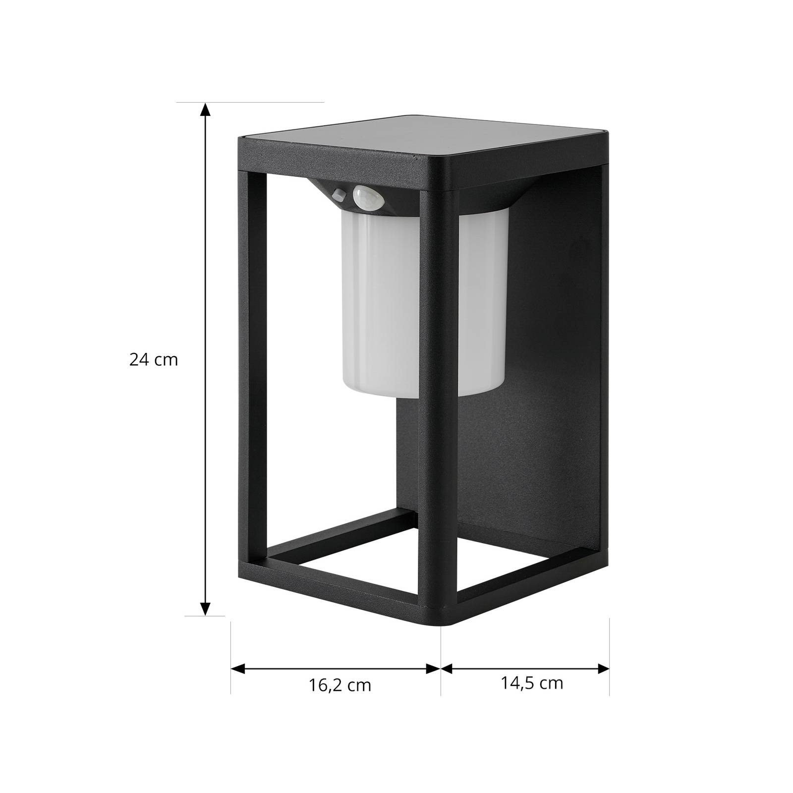 Lucande LED kinkiet solarny Tilena, czarny, aluminium, czujnik