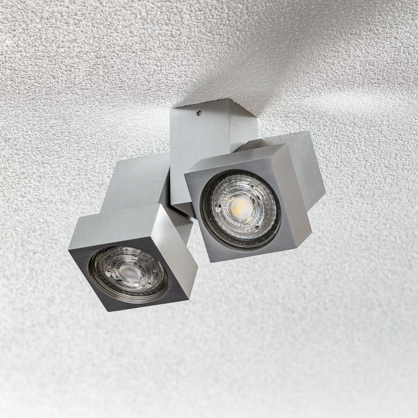 STYLE Q ceiling or wall spotlight 2-bulb aluminium