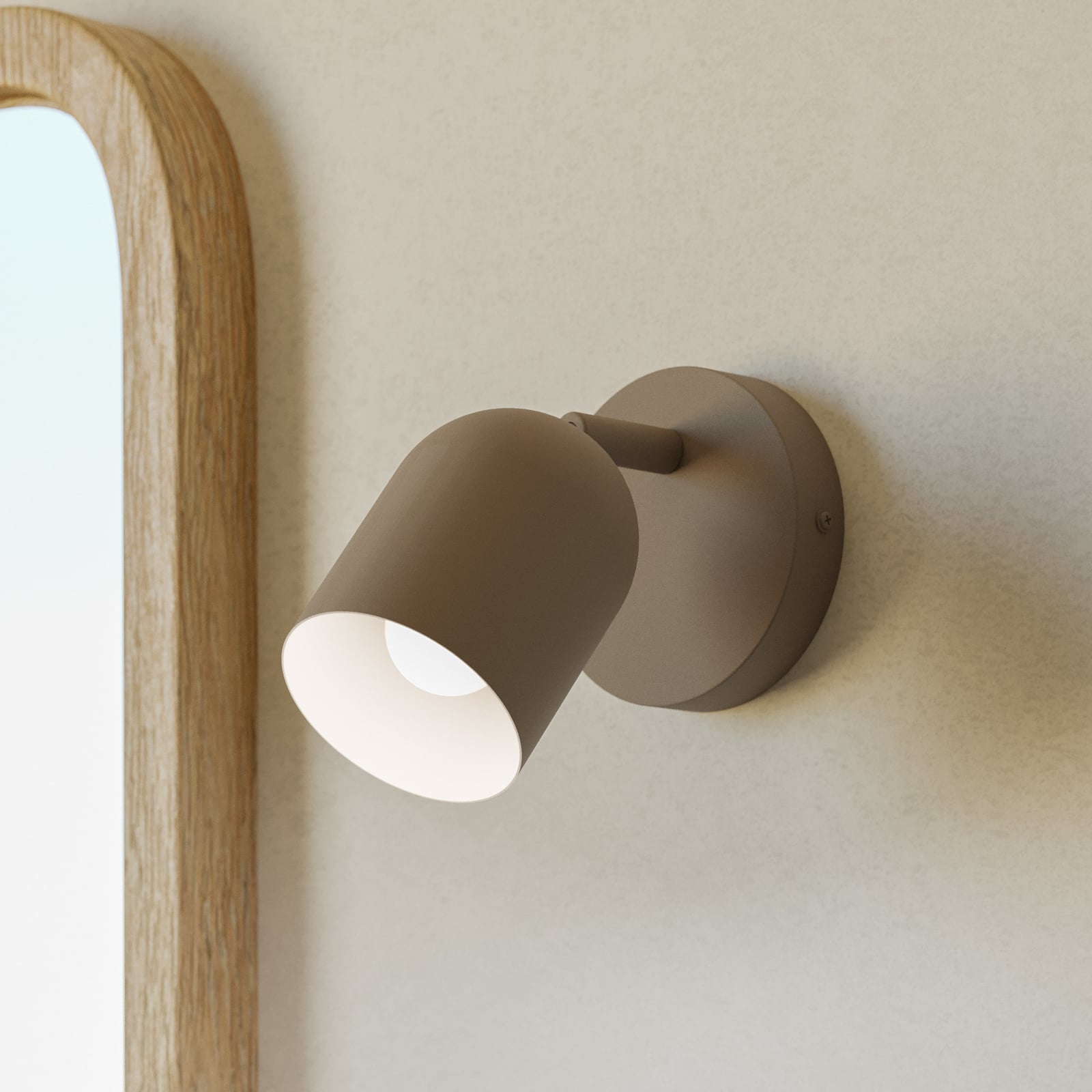 Wandstrahler Tilston, beige, Ø 9 cm, Stahl, E14