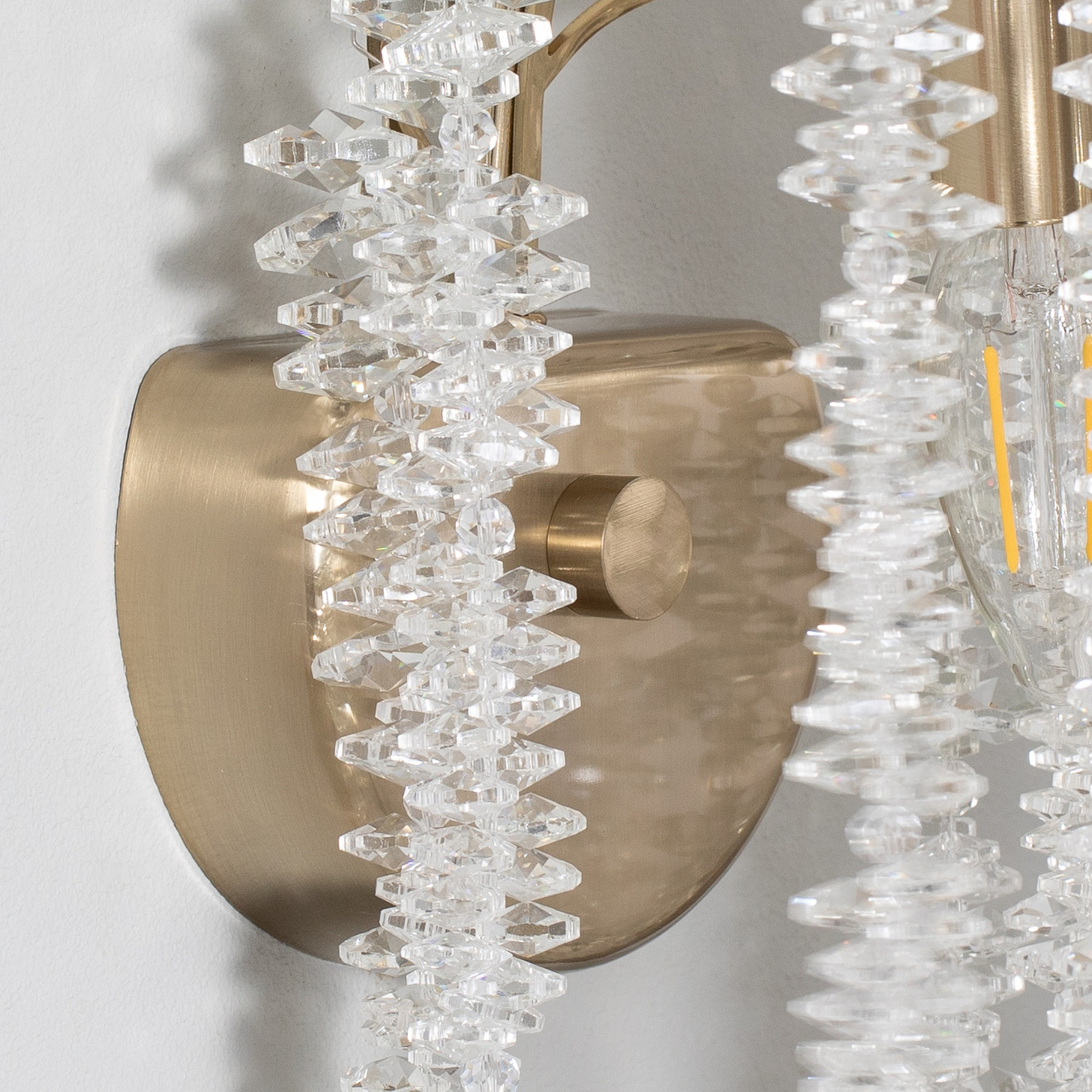 Wandlampe Grape, messing antik, Höhe 42 cm, Glas, 2-flammig