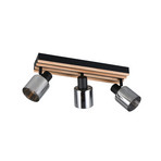 Svetilka Travia, dolžina 53 cm, 3-plamenska, črna/dimno siva