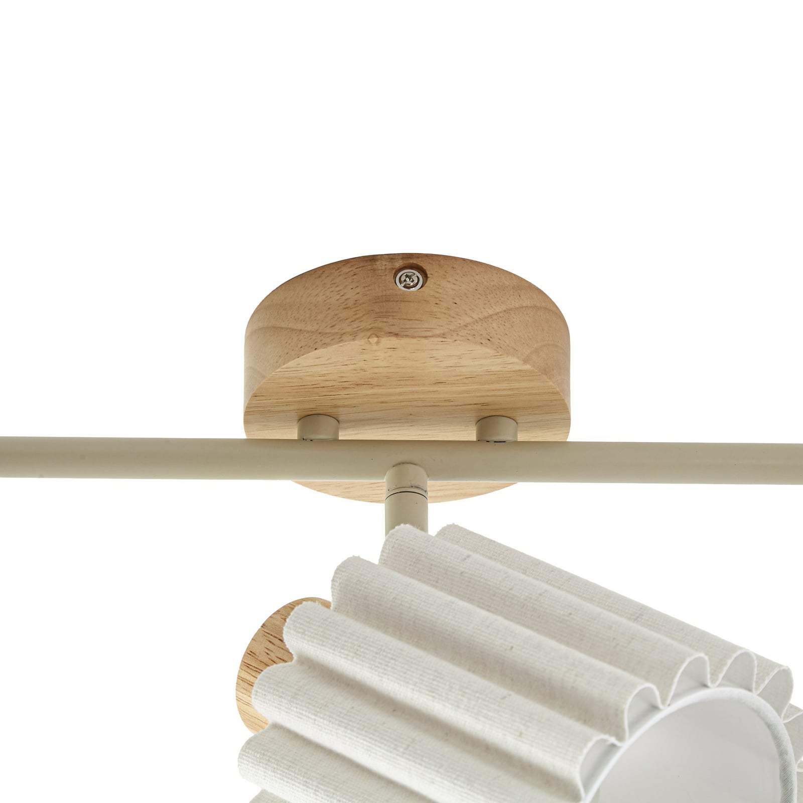 Shiloh loftspot, natur/beige, 3 lyskilder, gummitræ – Lindby