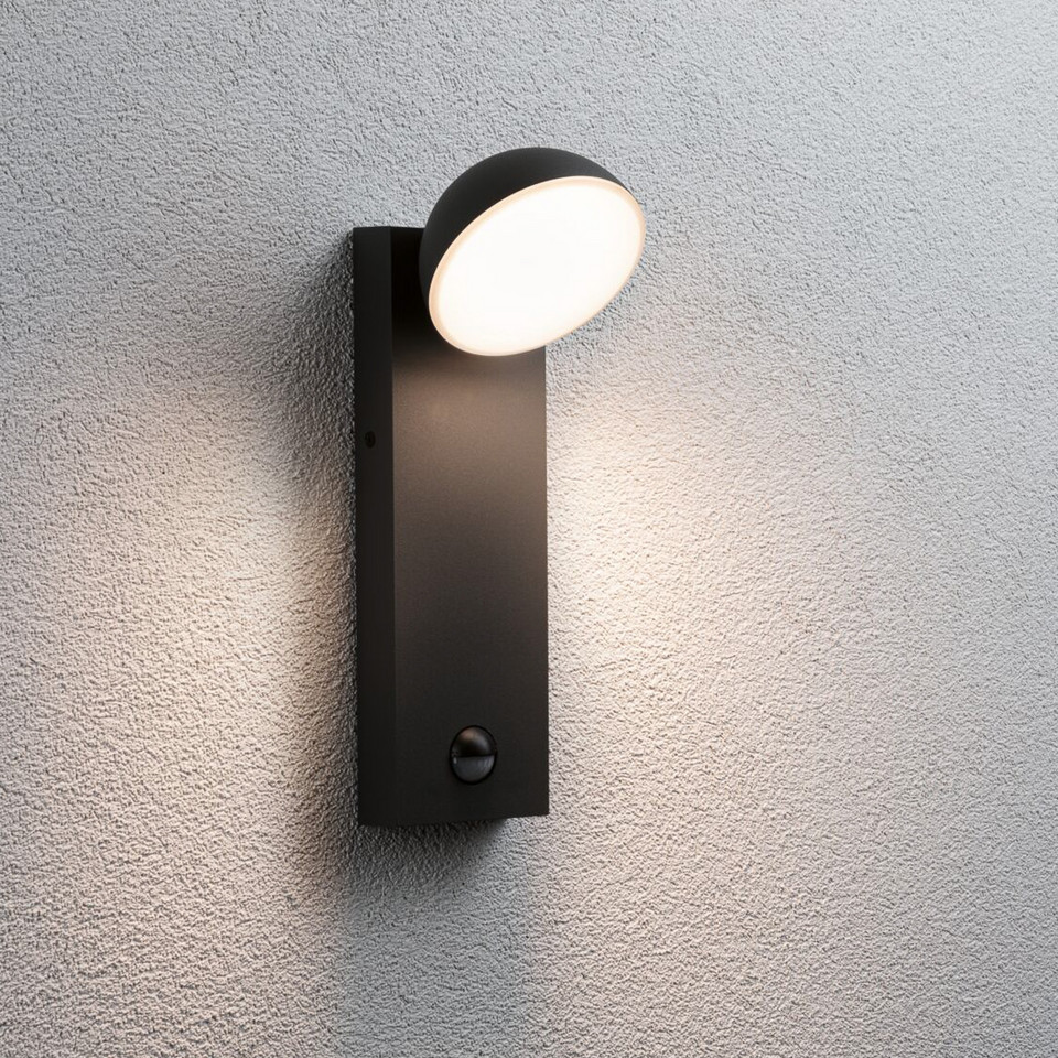 Paulmann Puka Utomhus Vägglampa m/Sensor SWR, svart från Paulmann