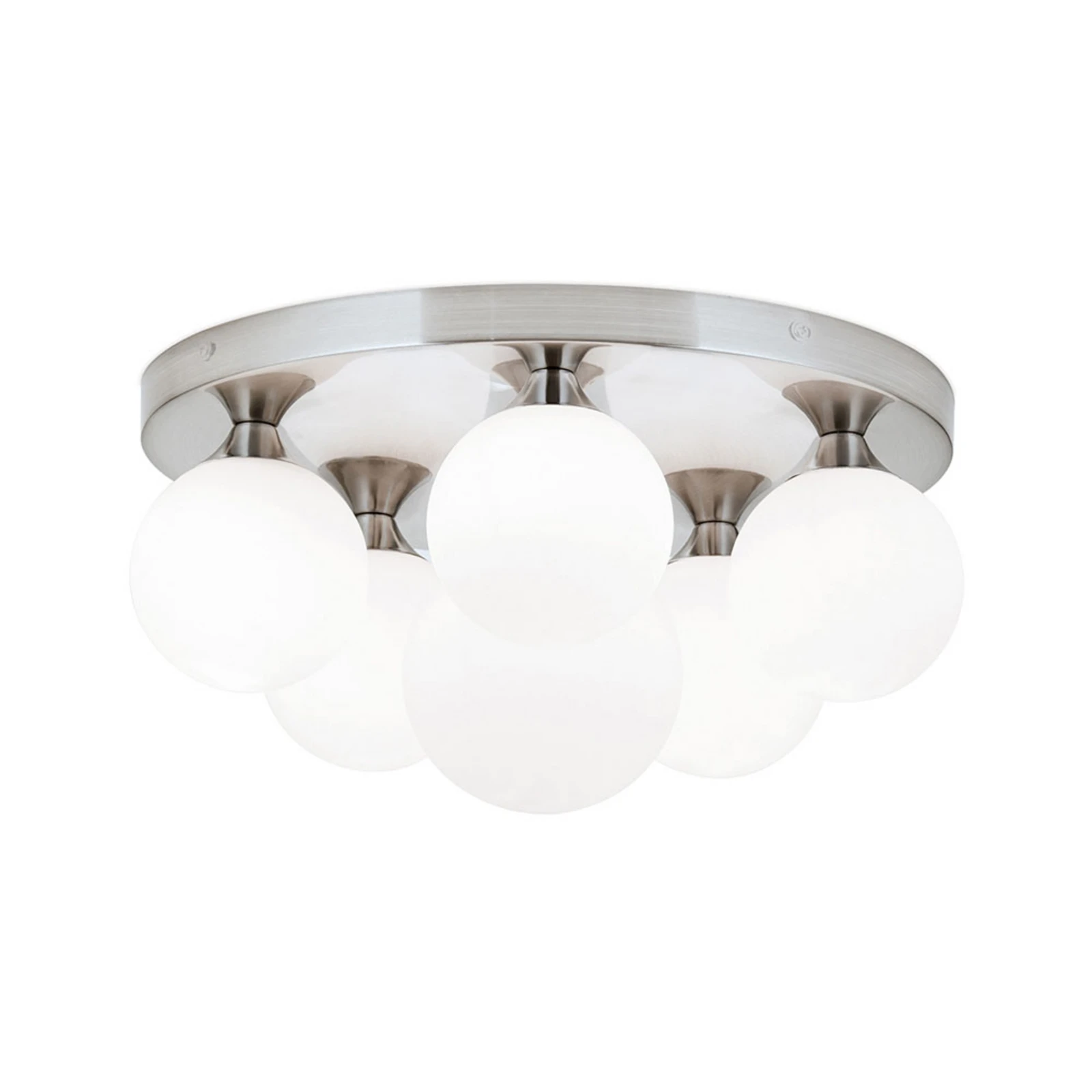 Stropna lampa Snowwhite, baldahin Ø 36 cm, nikal