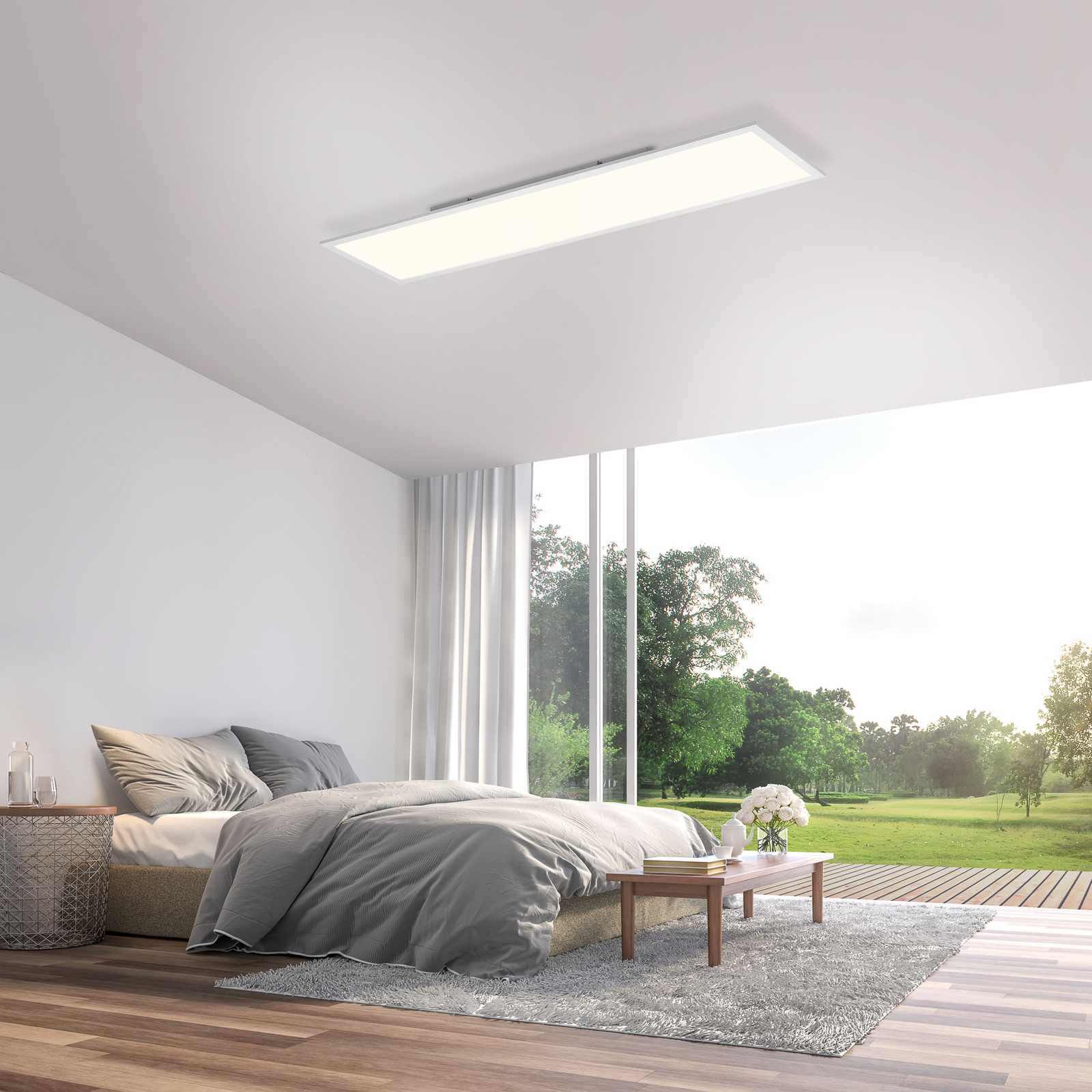QFLAG LED ceiling light, 120 x 30 cm, smart home Lights.co.uk