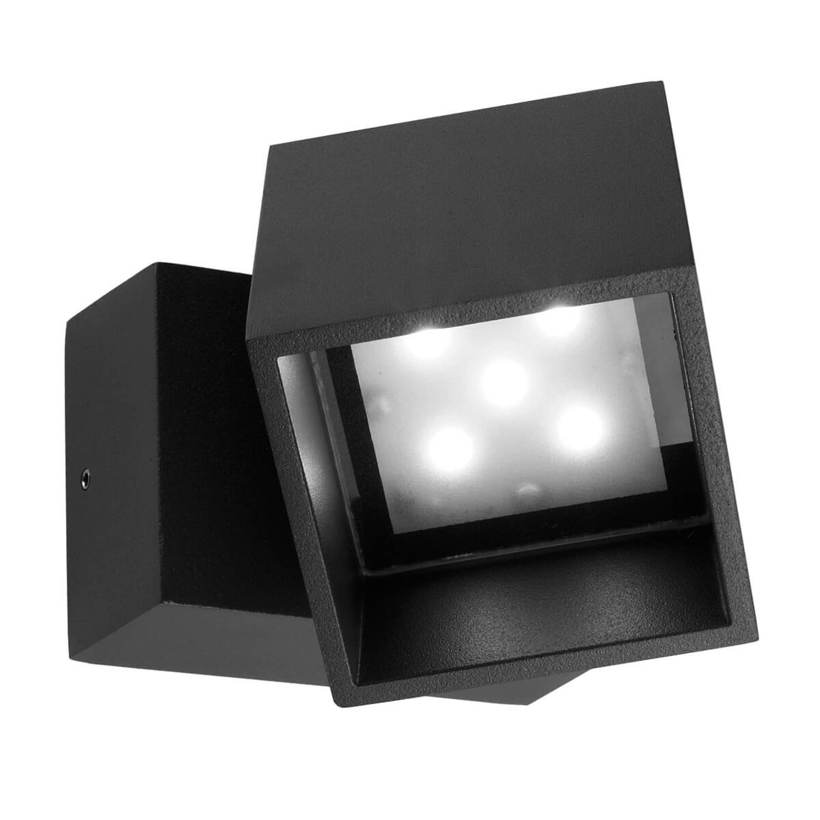 Antracitno obarvana zunanja stenska svetilka LED Cubus