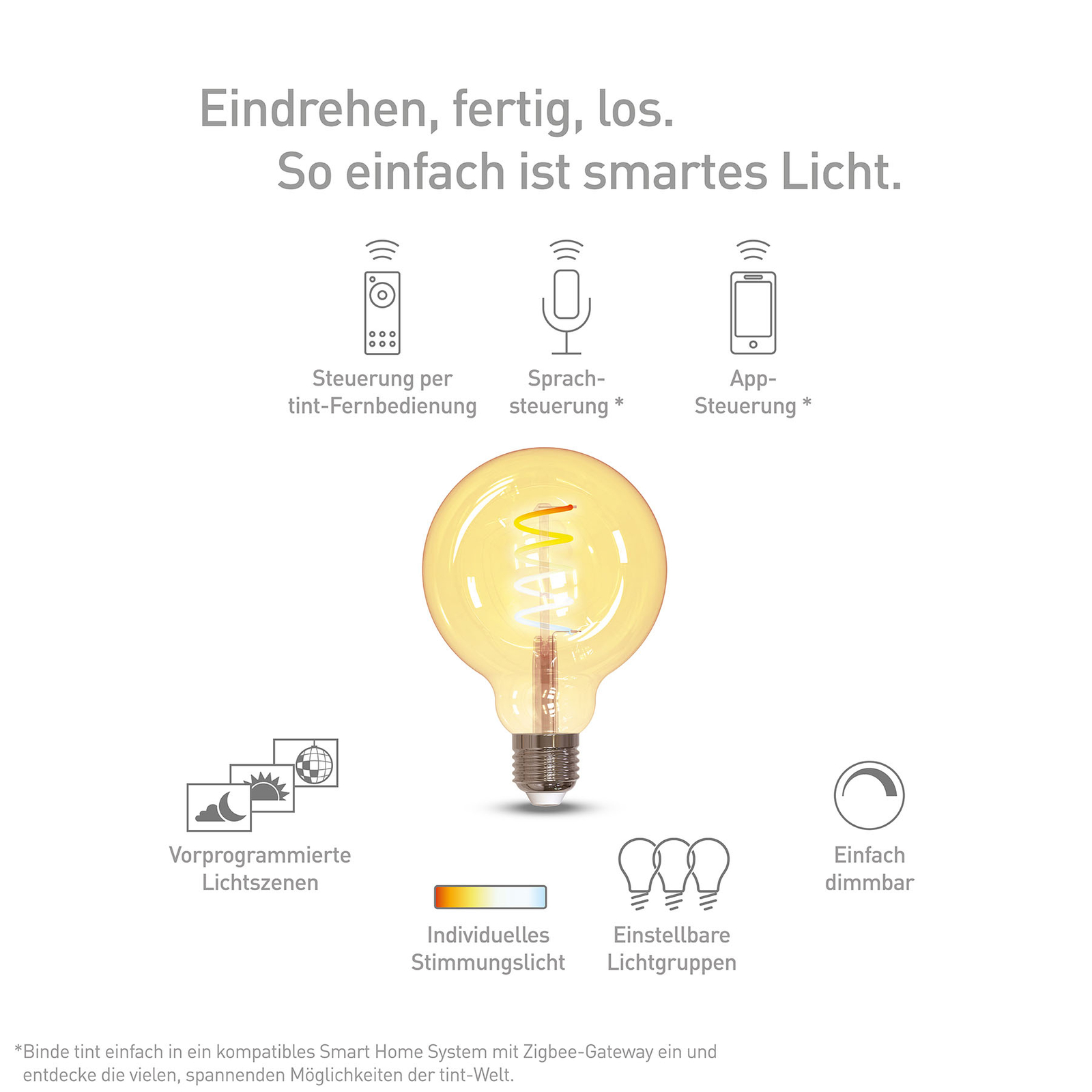 Müller Licht tint LED gömb G95 E27 5,5W arany