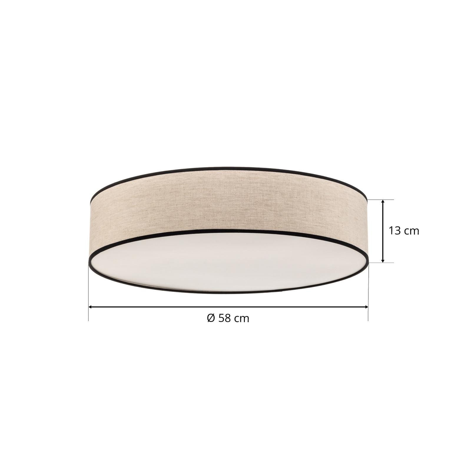 Cavos kattovalaisin, tekstiilivarjostin, luonnonvalo, Ø 58 cm