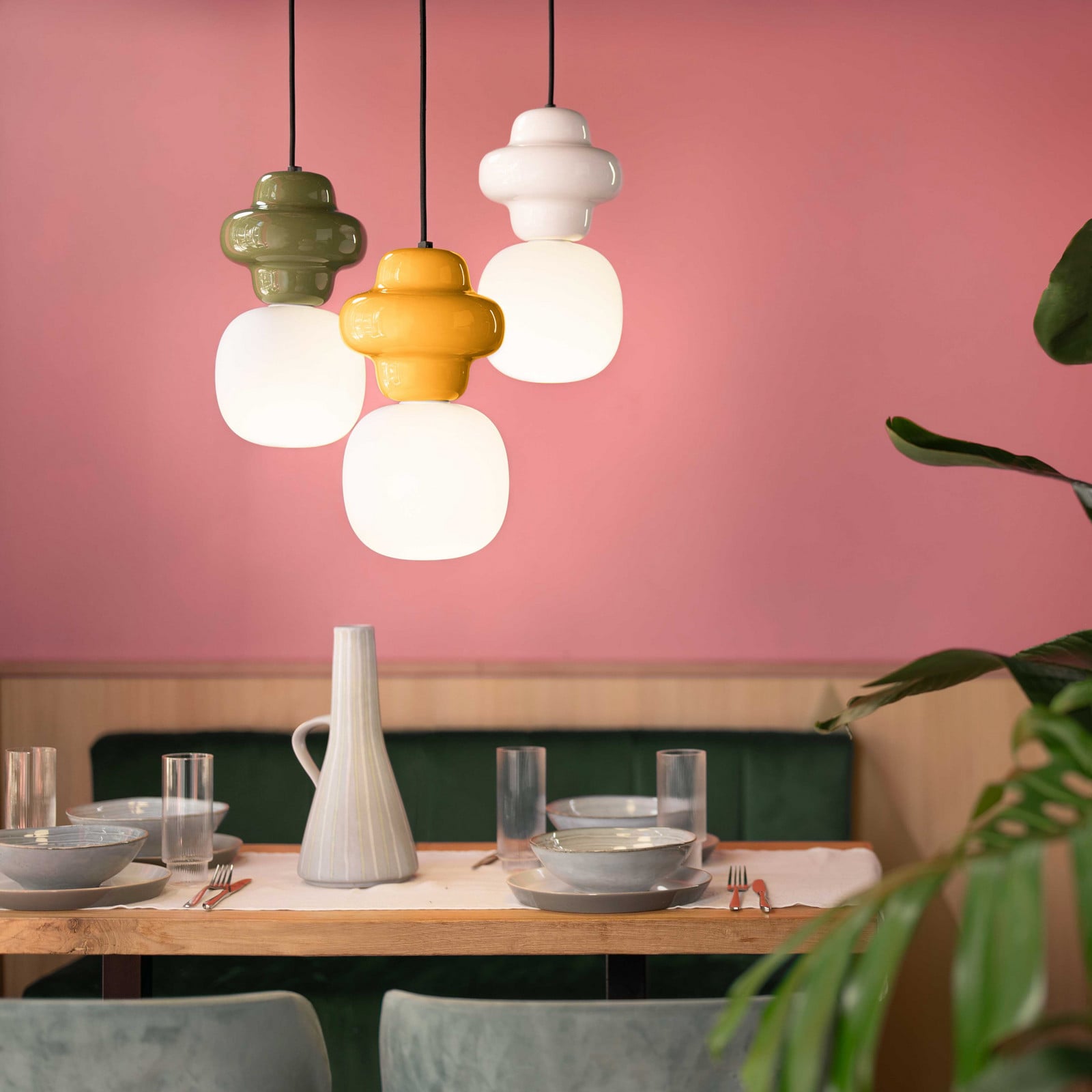 Lampă suspendată Copacabana verde salvie