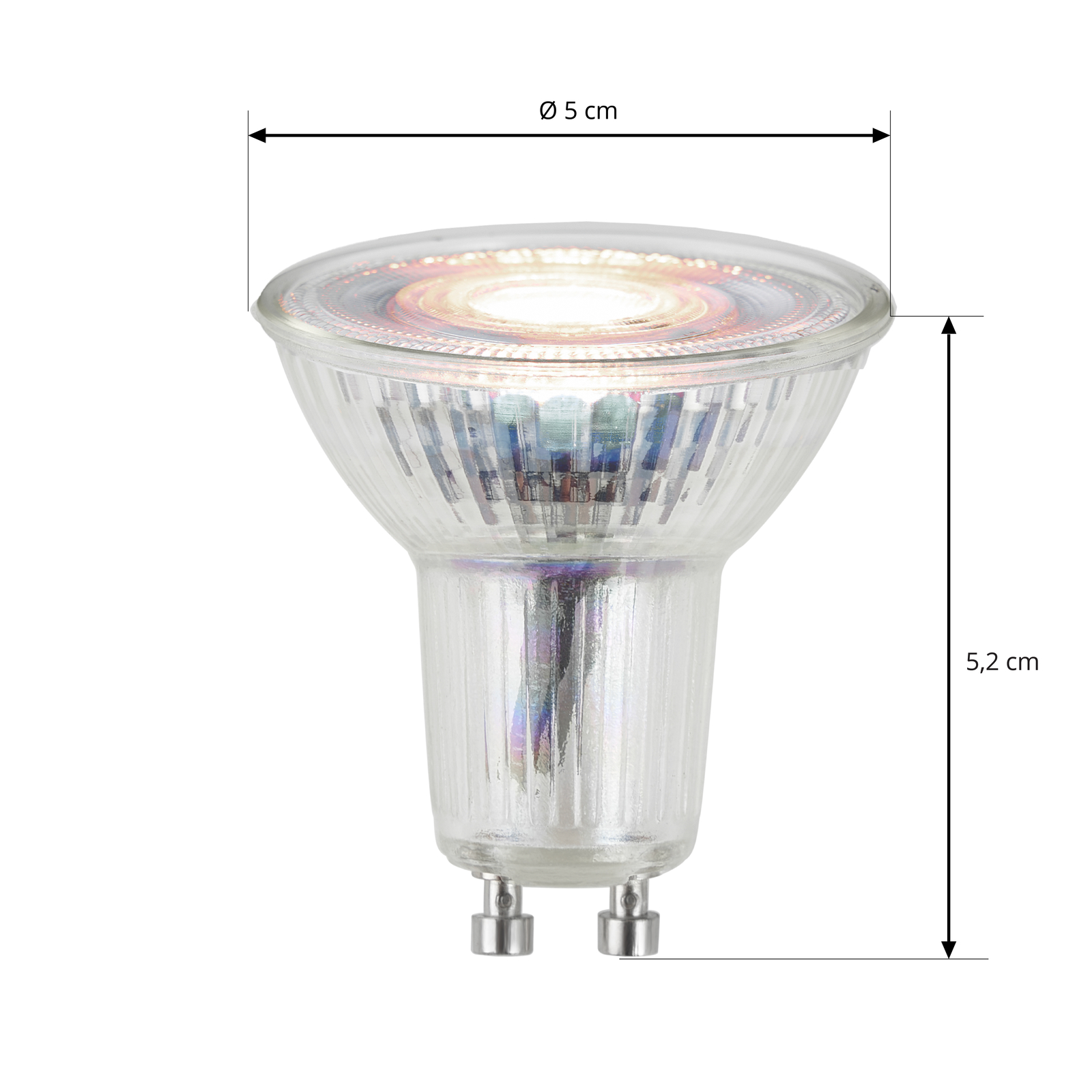 LED riflettore GU10 4,5W 3.000K 36° vetro
