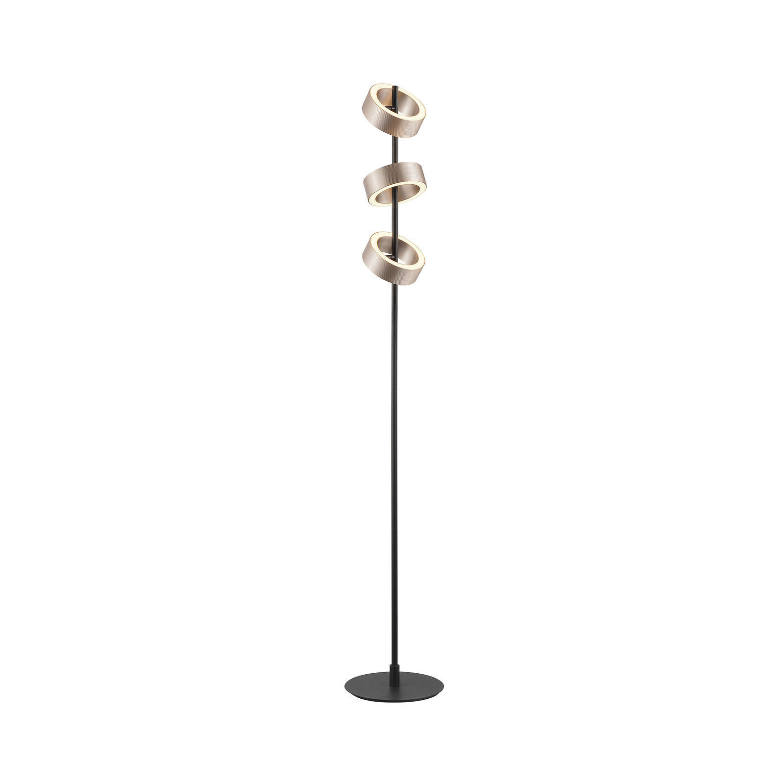 LED-stoječa svetilka Axion, črna/rjava, višina 150 cm, CCT, z možnostjo