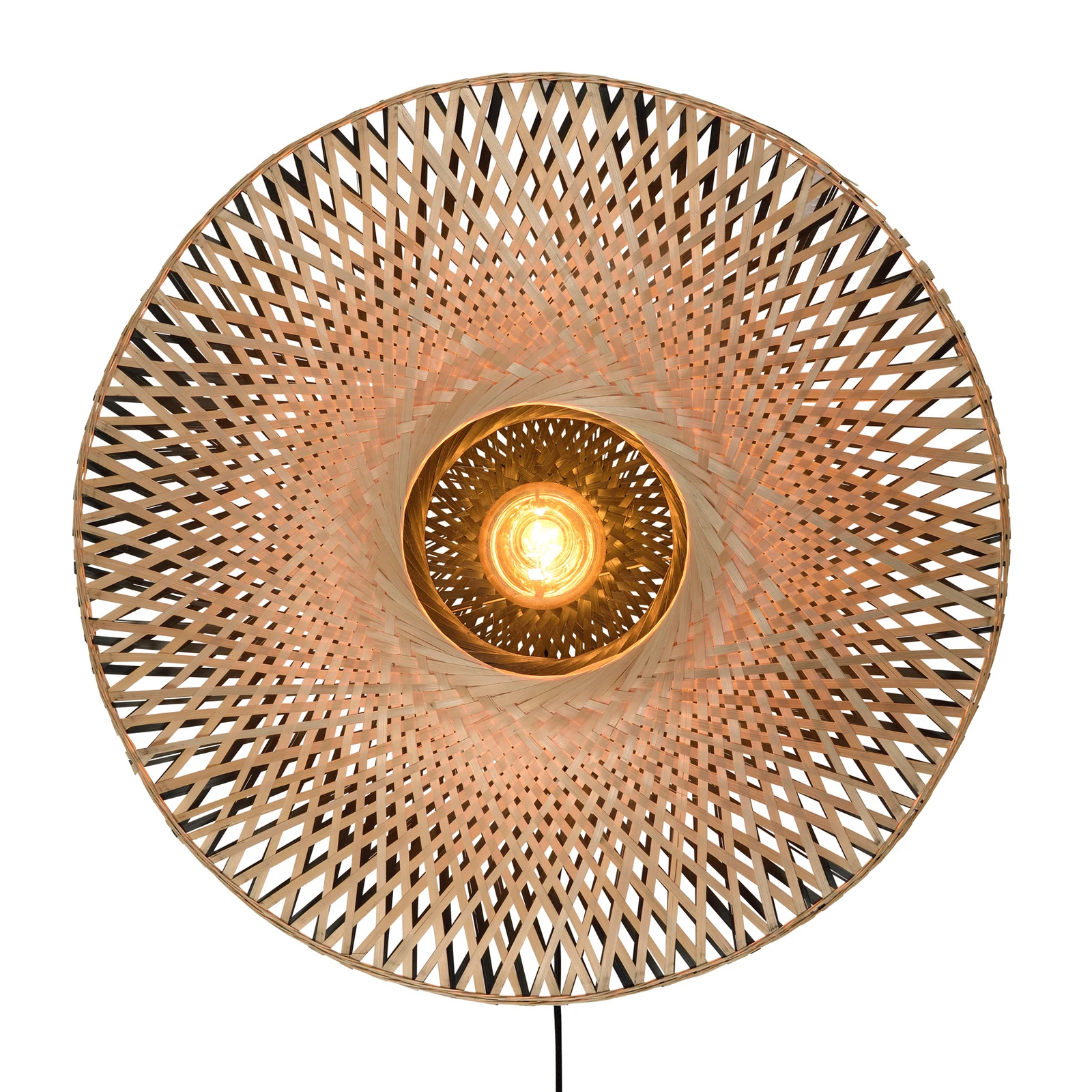 GOOD & MOJO Kalimantan nástenná lampa, prírodná/čierna, Ø 87 cm