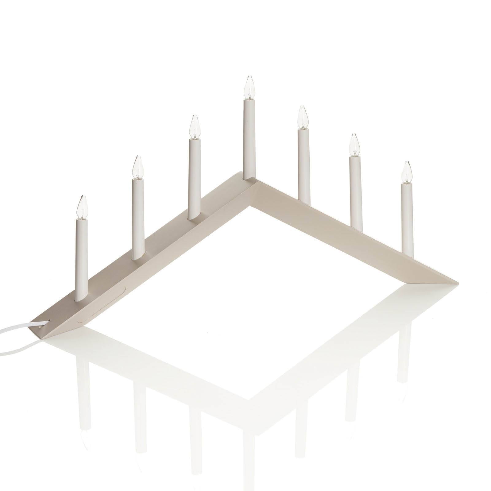 Kerzenleuchter Arrow, flach, 7flammig, grau