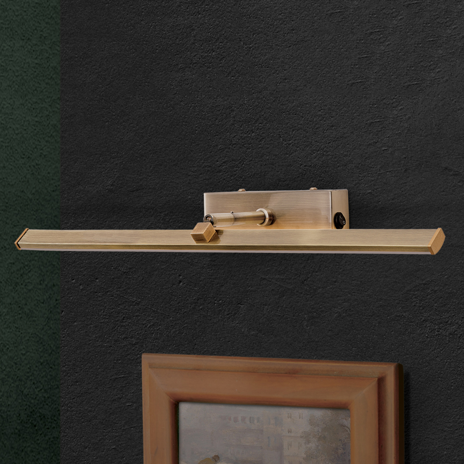 LED képlámpa Suren antik sárgaréz, 50 cm