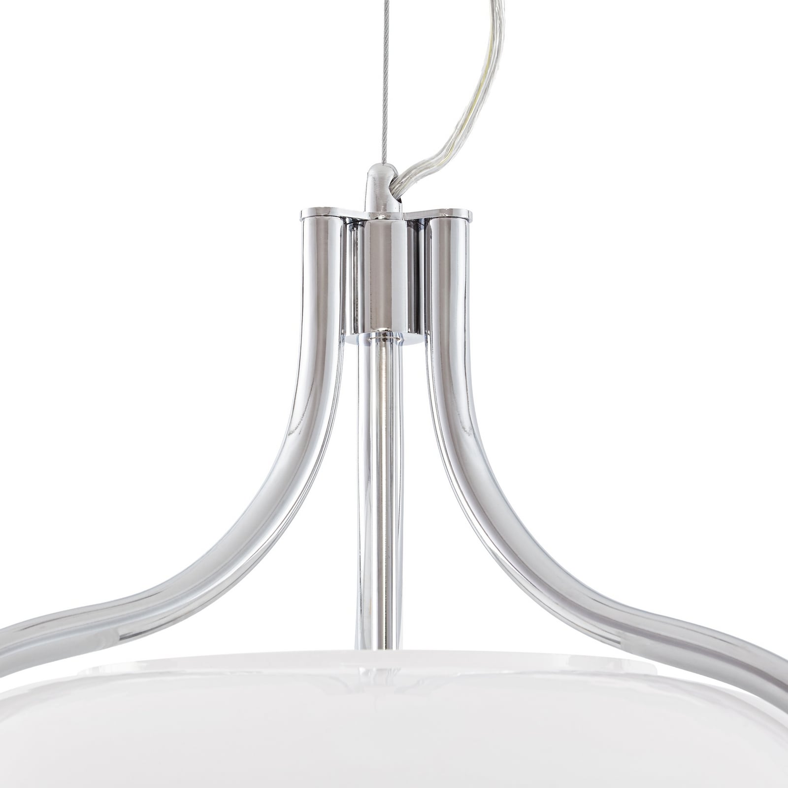 Christo hengelampe, Ø 42 cm, krom/hvit, glass – Lucande Christo hengelampe, Ø 42 cm, krom/hvit, glass – Lucande