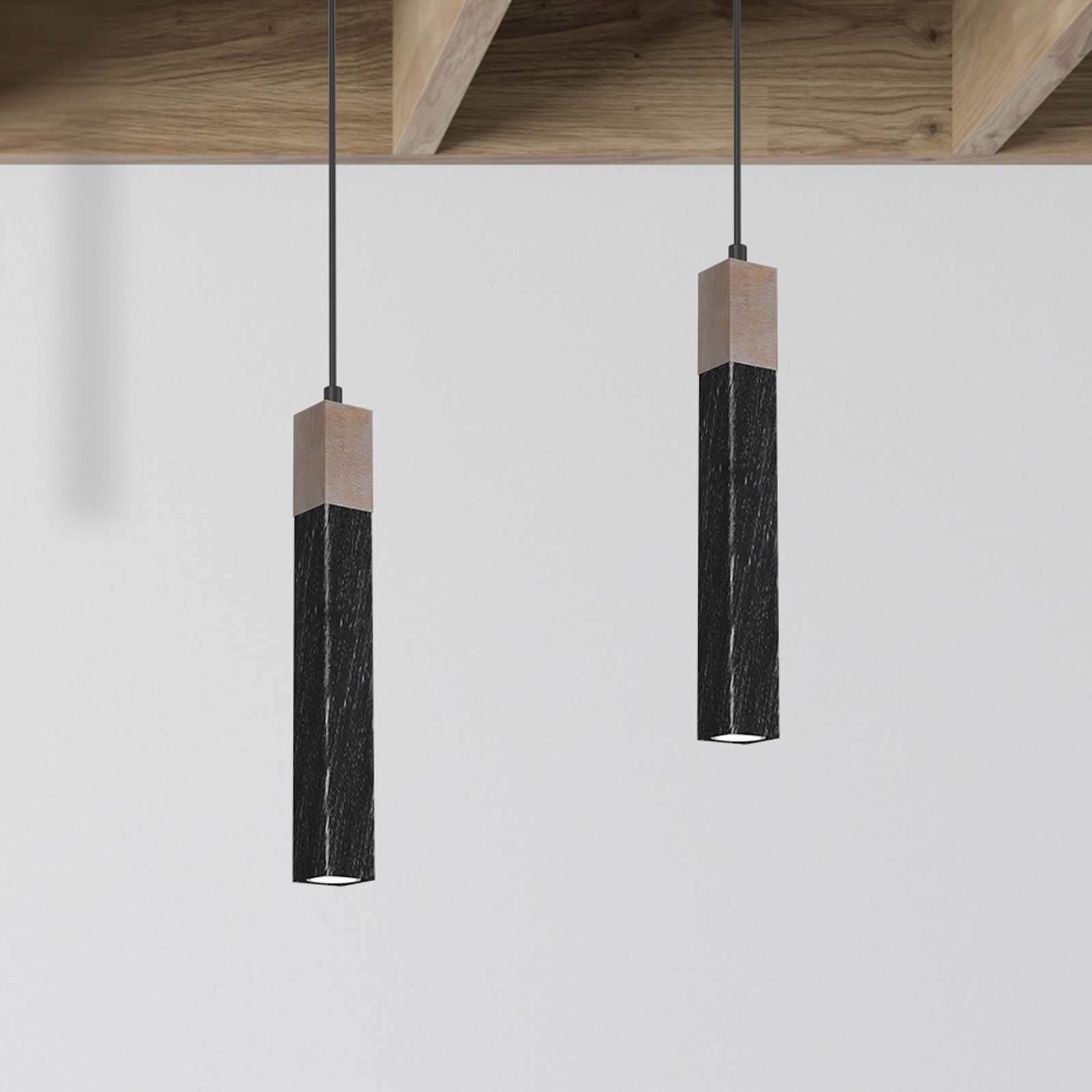 Stag hanging light 1-bulb black/brown