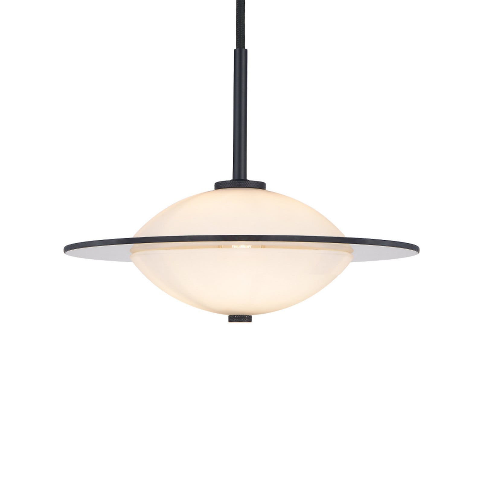 ORBIT hængelampe, sort/opal, Ø 24 cm, glas – Halo Design - Stue - Med én lyskilde billede
