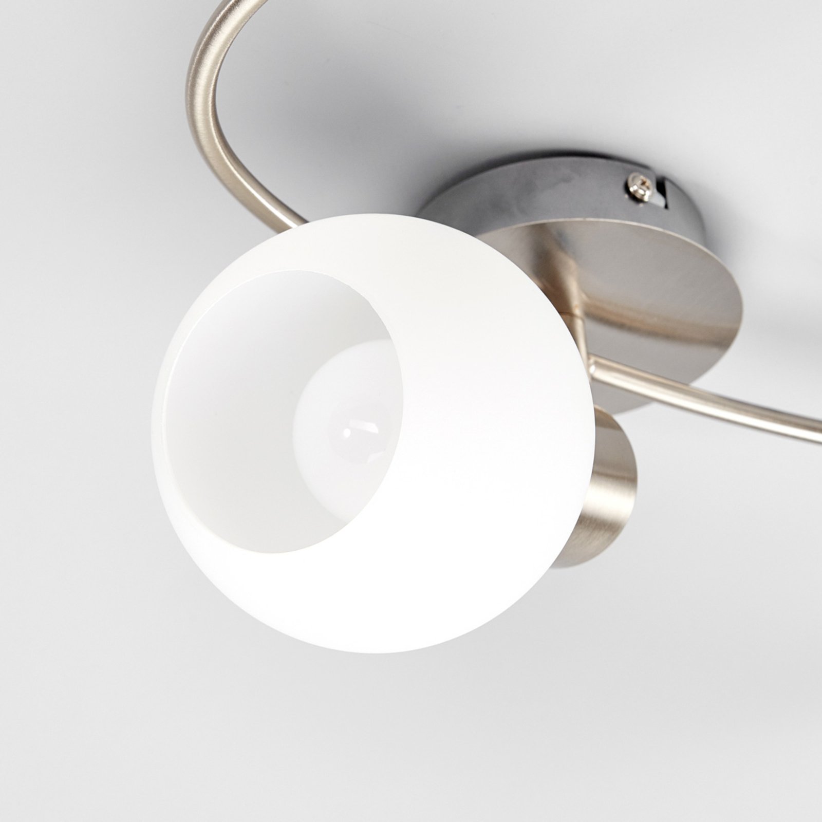 Elaina 3 Ceiling Lamp Matt Nickel - Lindby