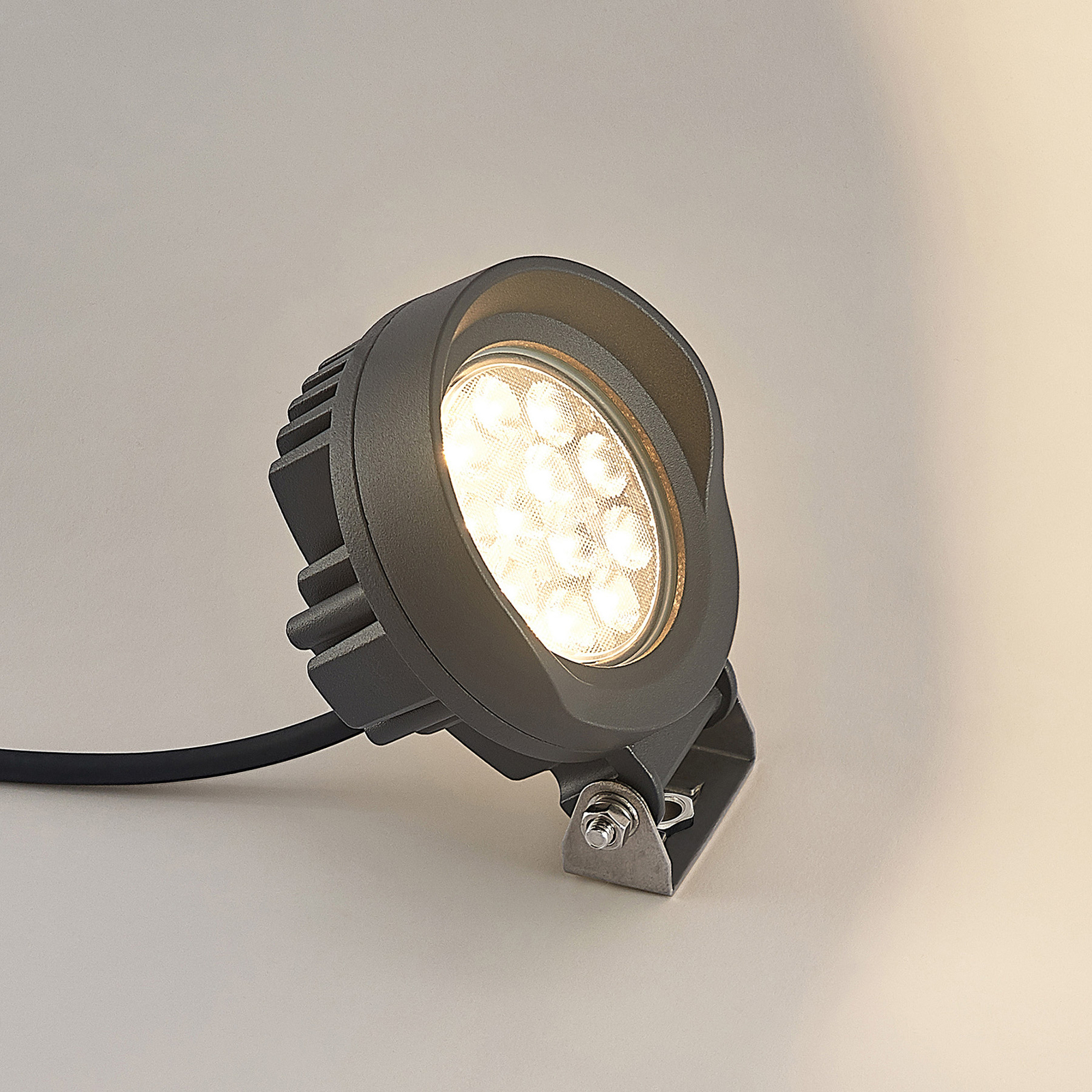 Lindby Emar LED-markspettspotlight i mörkgrått