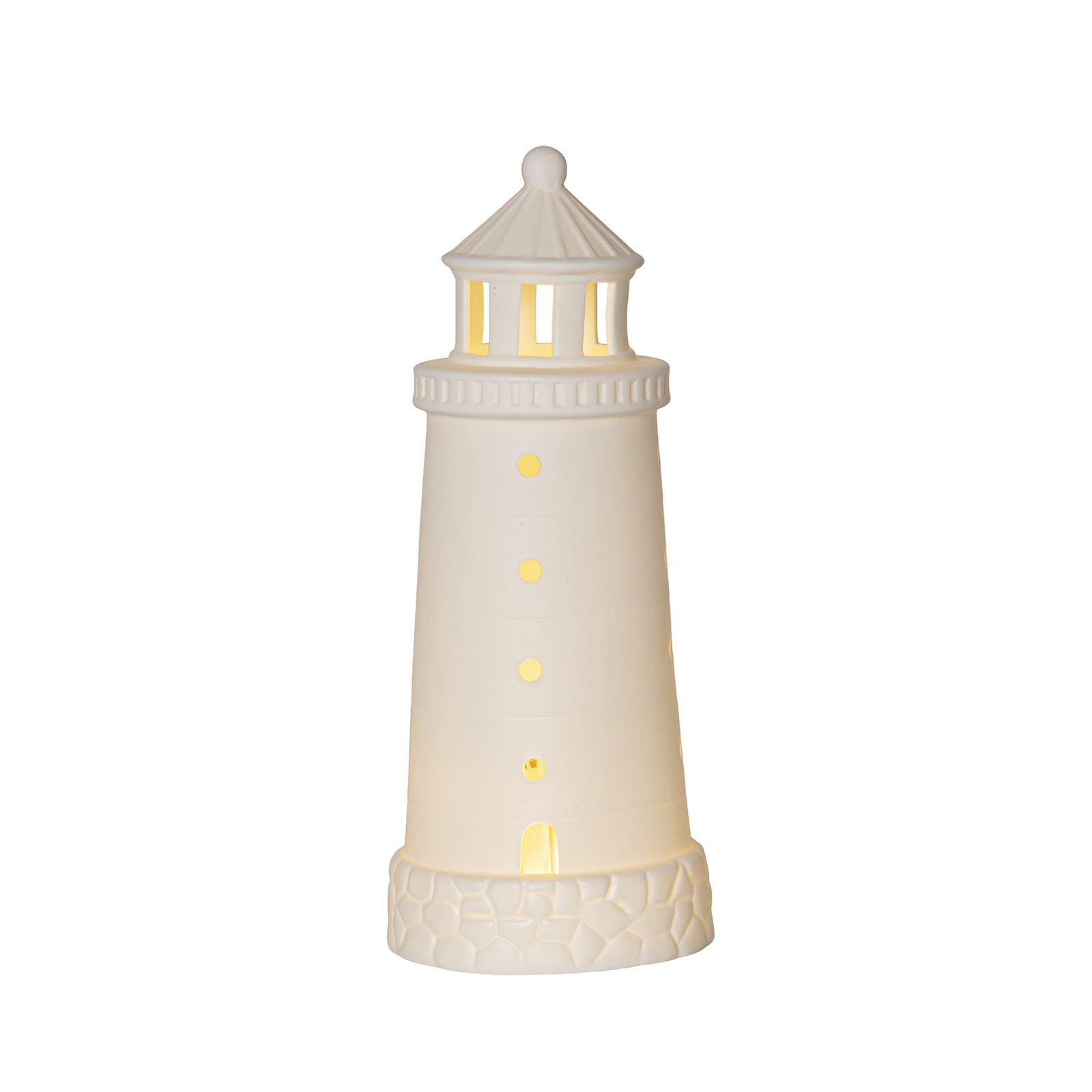 Oświetlenie dekoracyjne LED „Seaside”, białe, porcelanowe, wysokość 25 cm Oświetlenie dekoracyjne LED „Seaside”, białe, porcelanowe, wysokość 25 cm